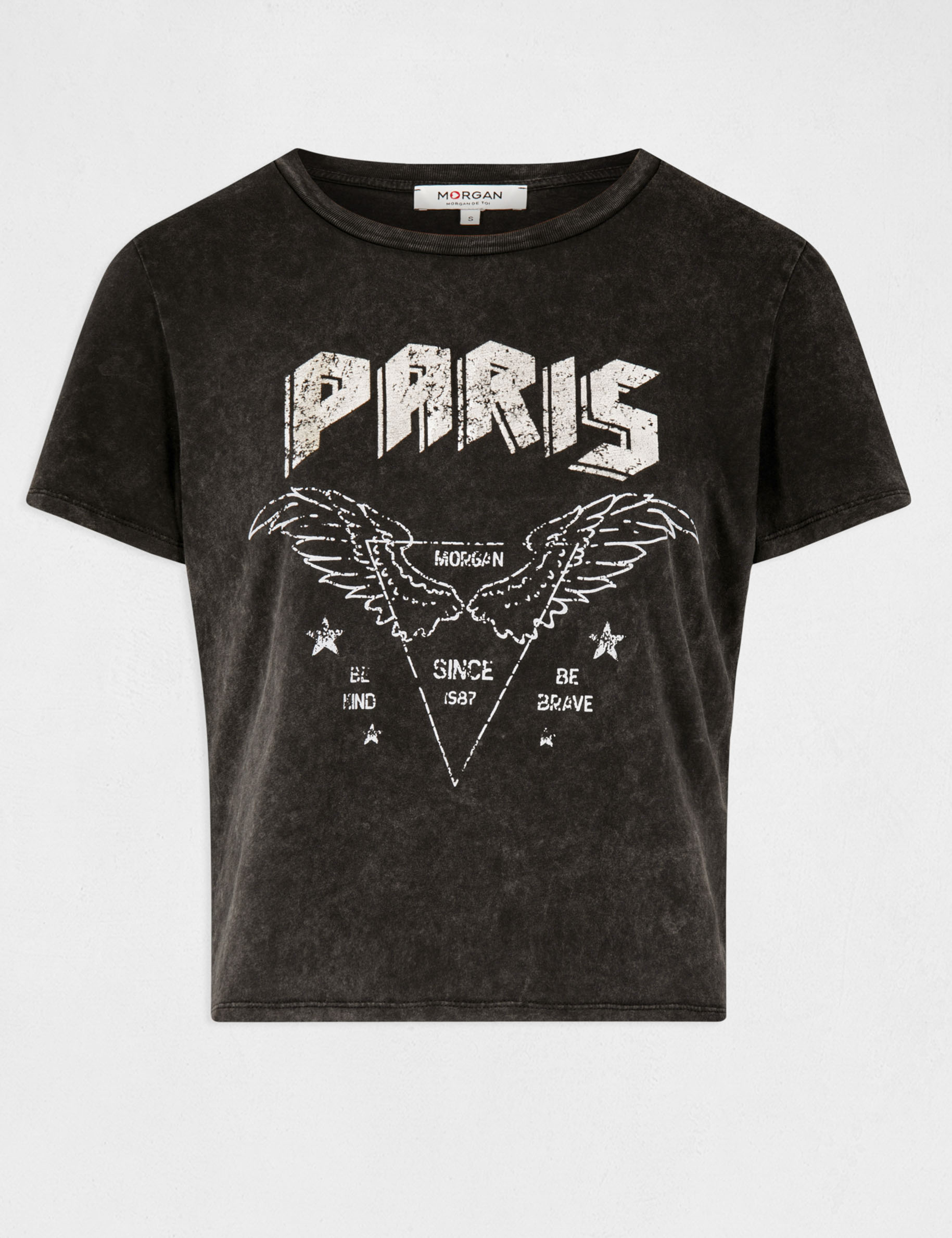 T-shirt manches courtes gris moyen femme T-shirt manches courtes gris moyen femme