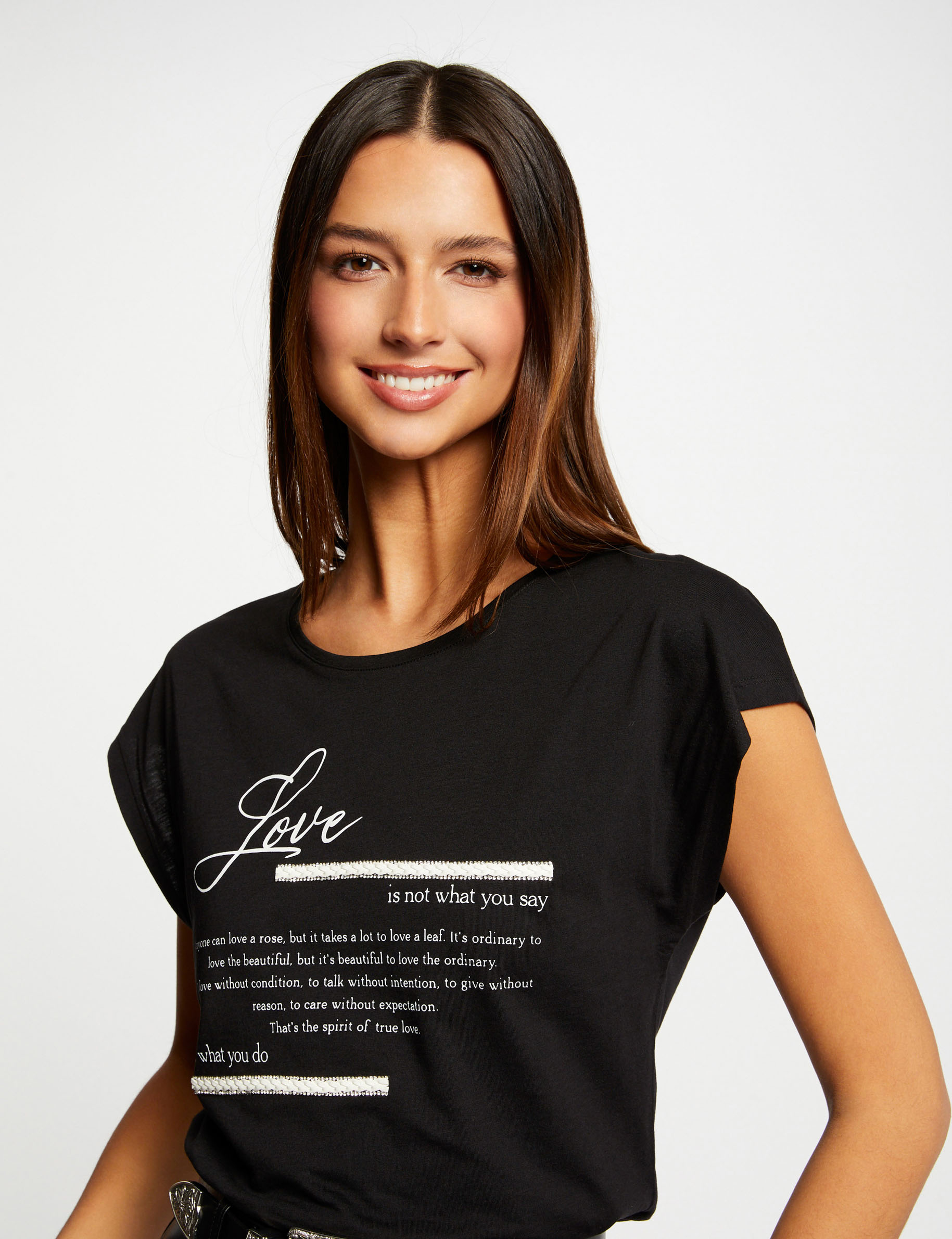 T-shirt manches courtes noir femme