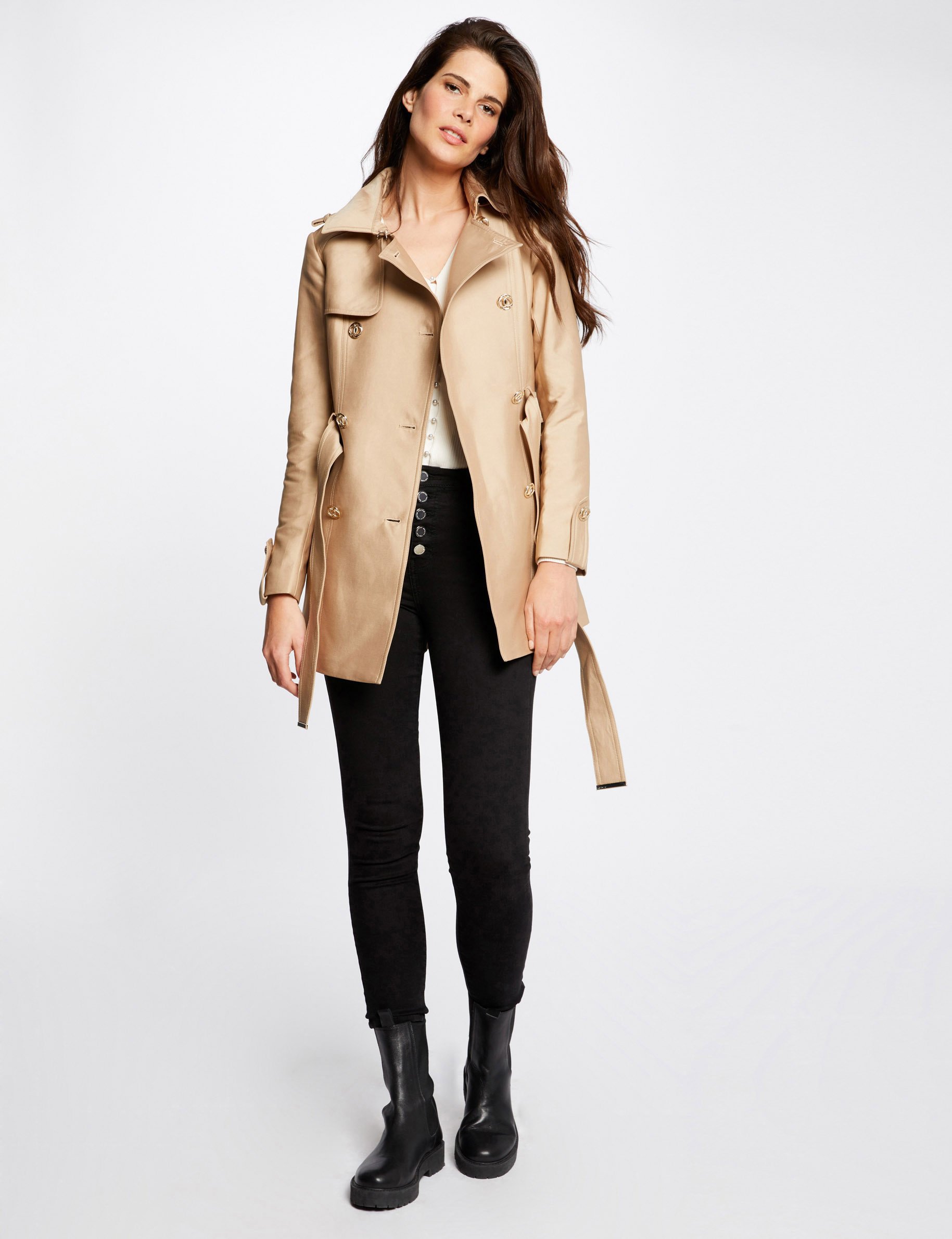 manteau droit femme camel