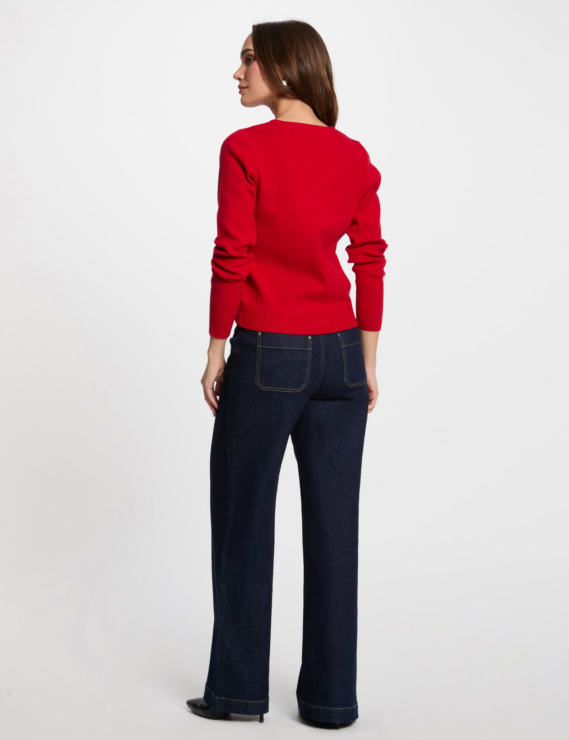 pull col rond manches longues rouge femme Pull col rond manches longues rouge femme