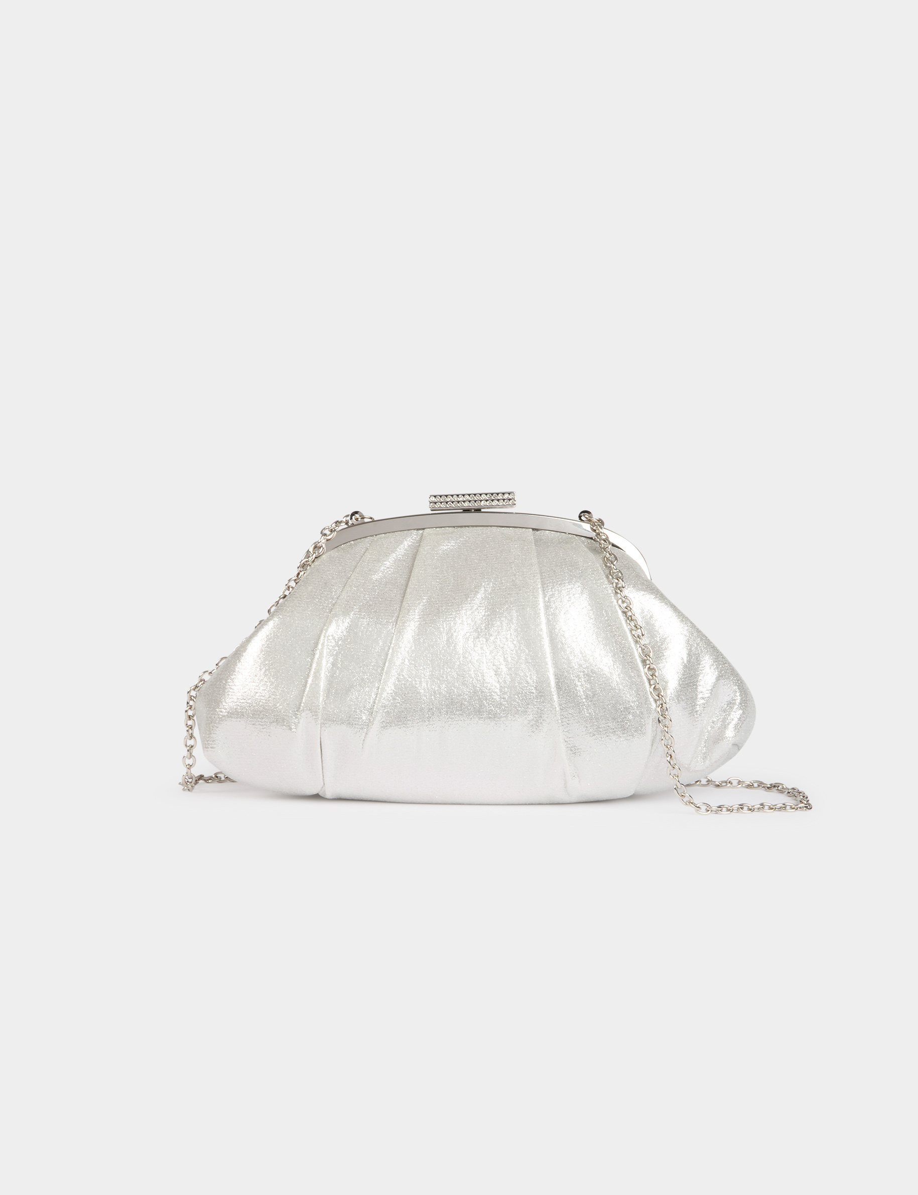 Pochette similicuir couleur argent femme