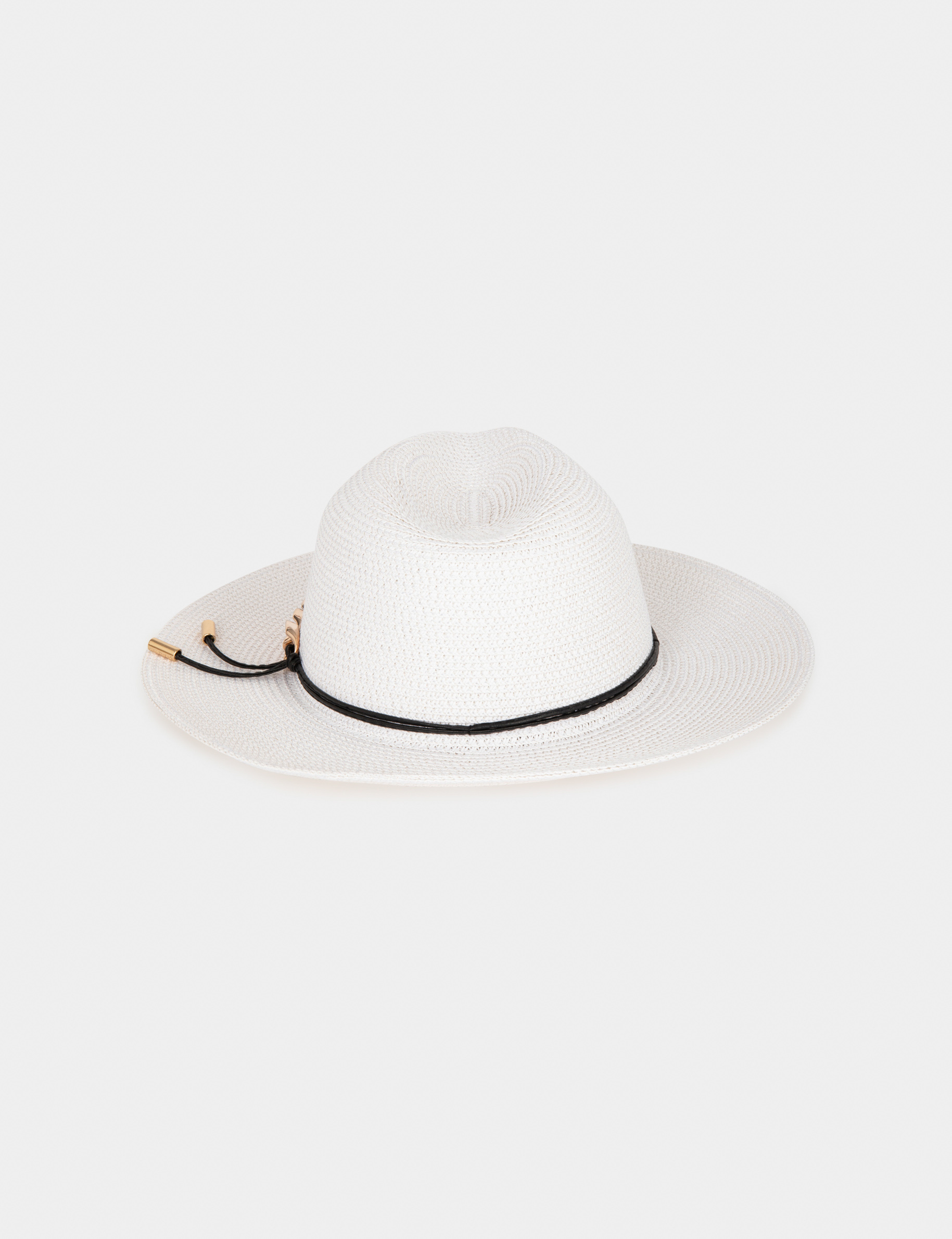 Chapeau de soleil ornement métallique blanc femme Chapeau de soleil ornement métallique blanc femme