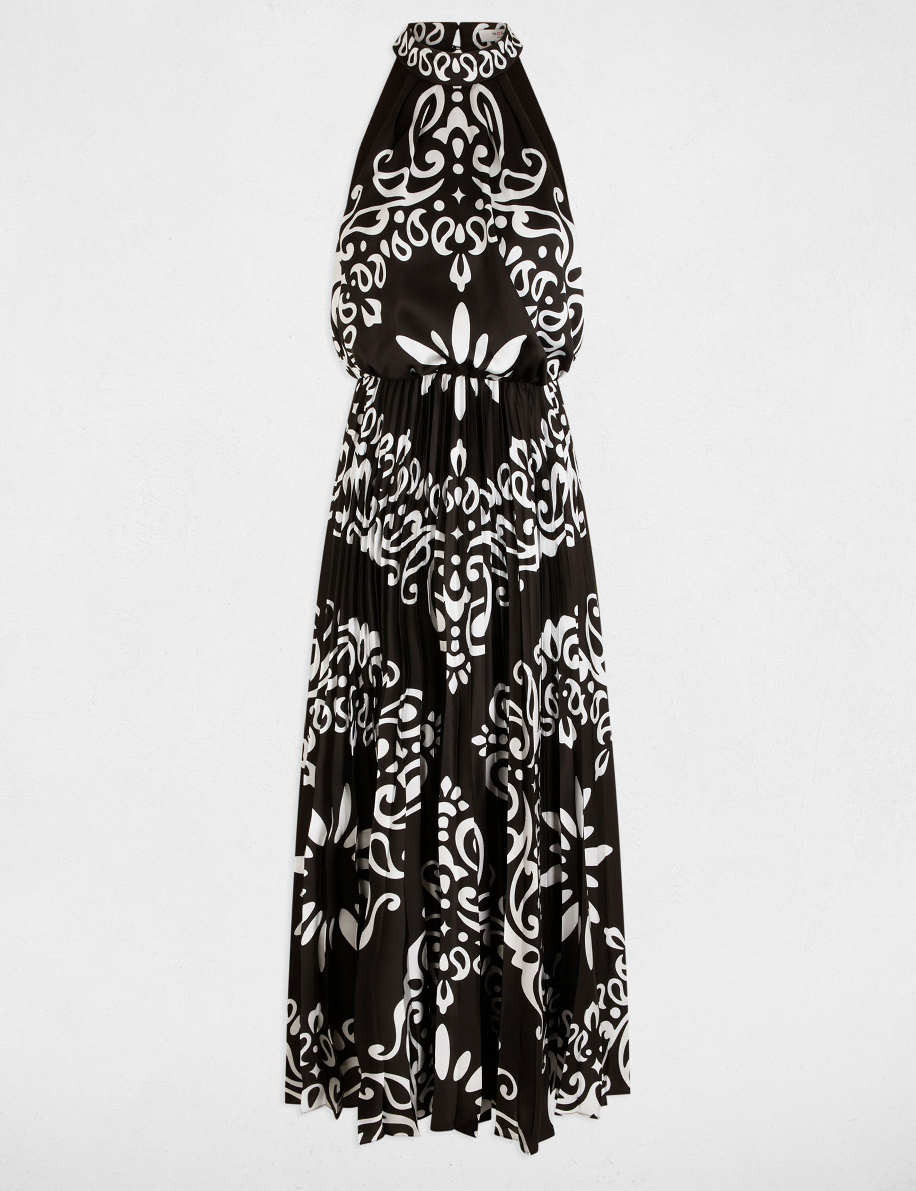 Robe longue col montant multicolore femme