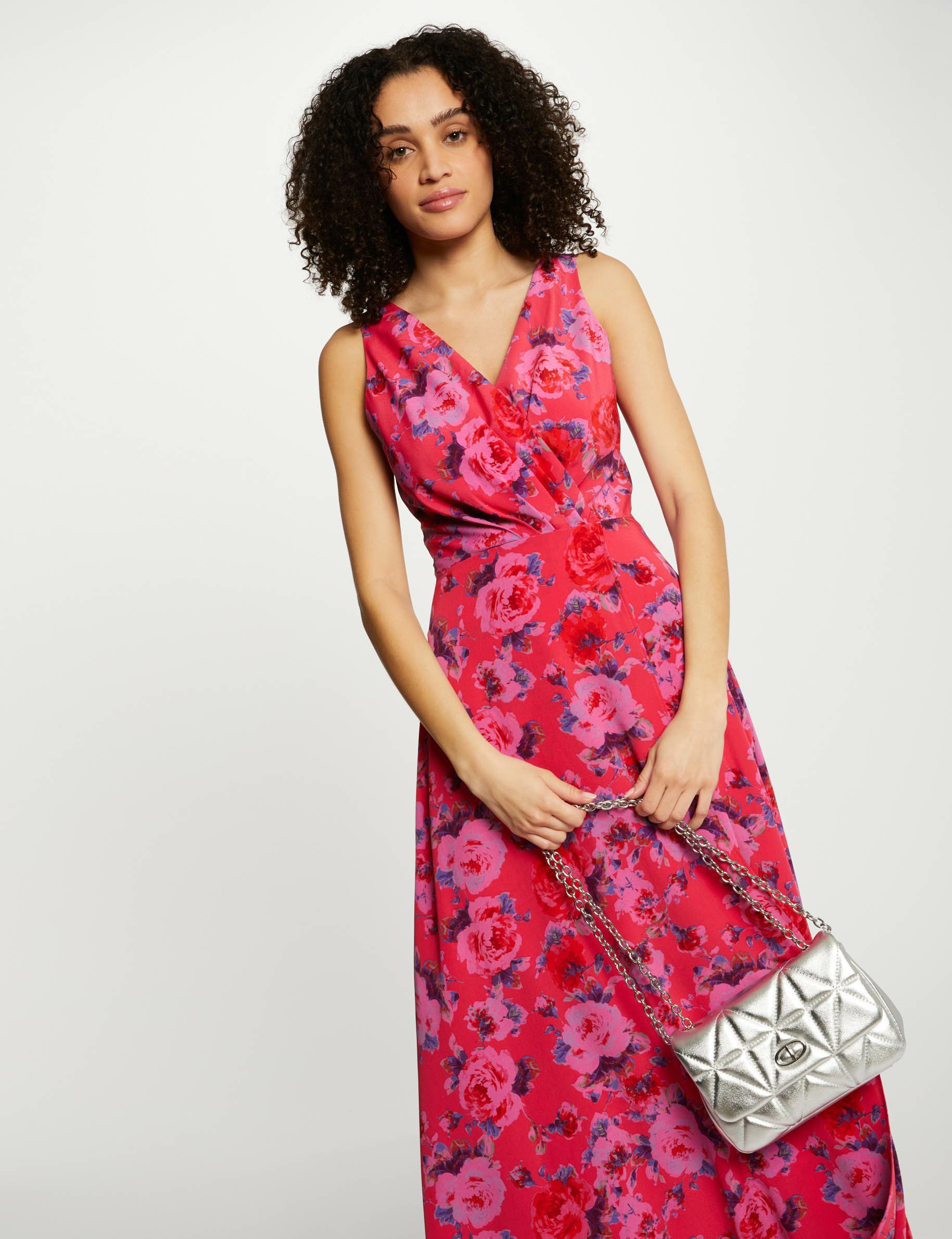 Robe longue cintree imprimee multico femme Morgan