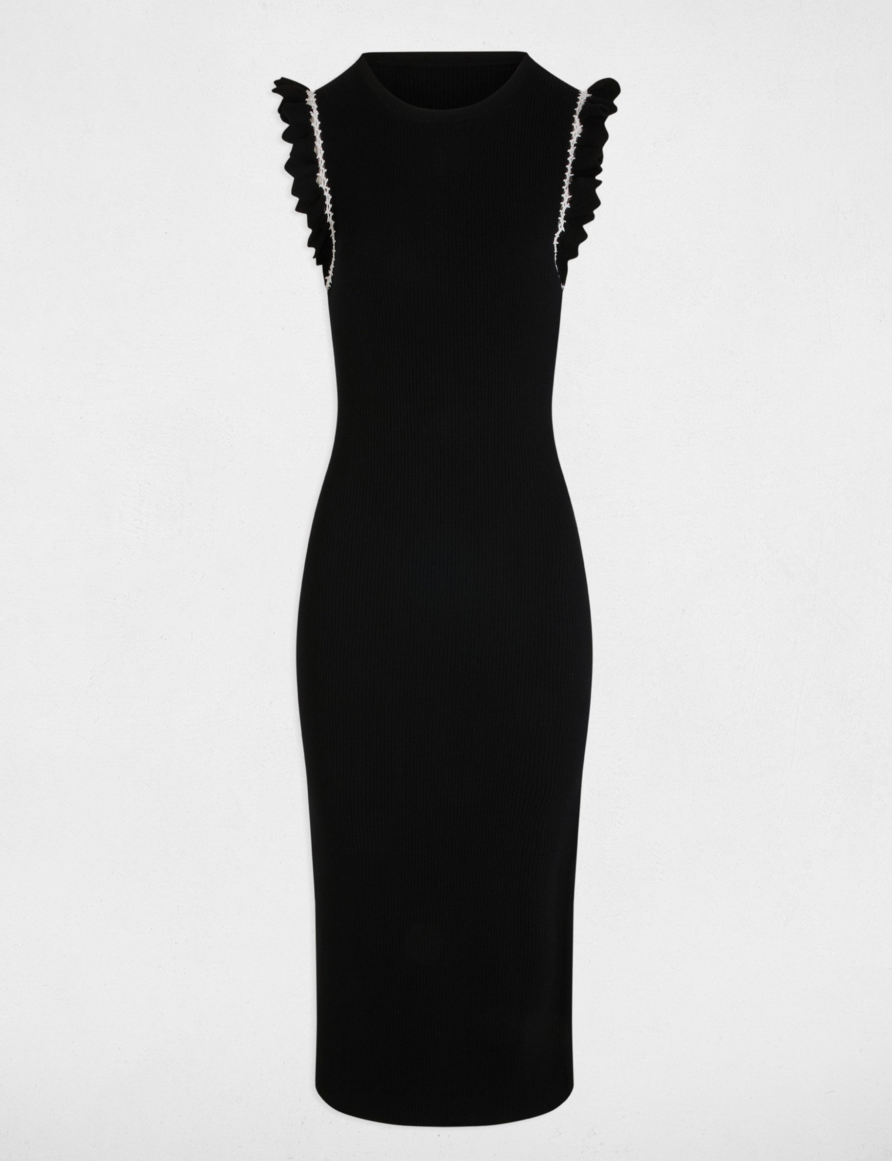 Robe tricot ajustée noir femme