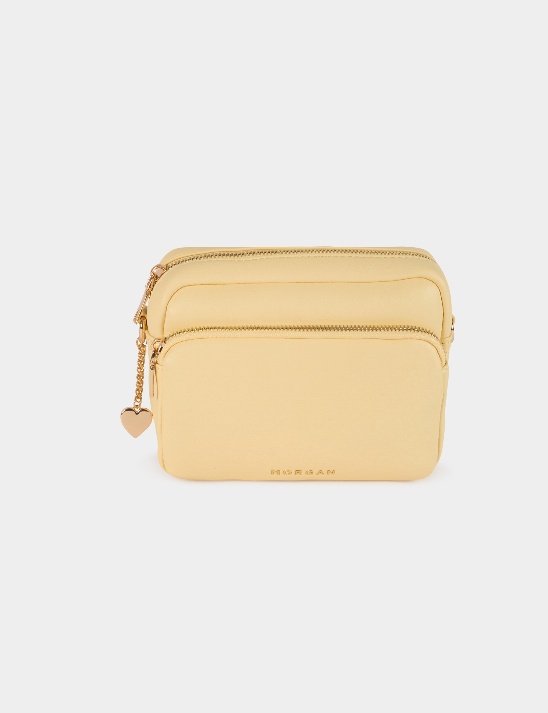 Sac bandouli&egrave;re similicuir jaune pastel femme