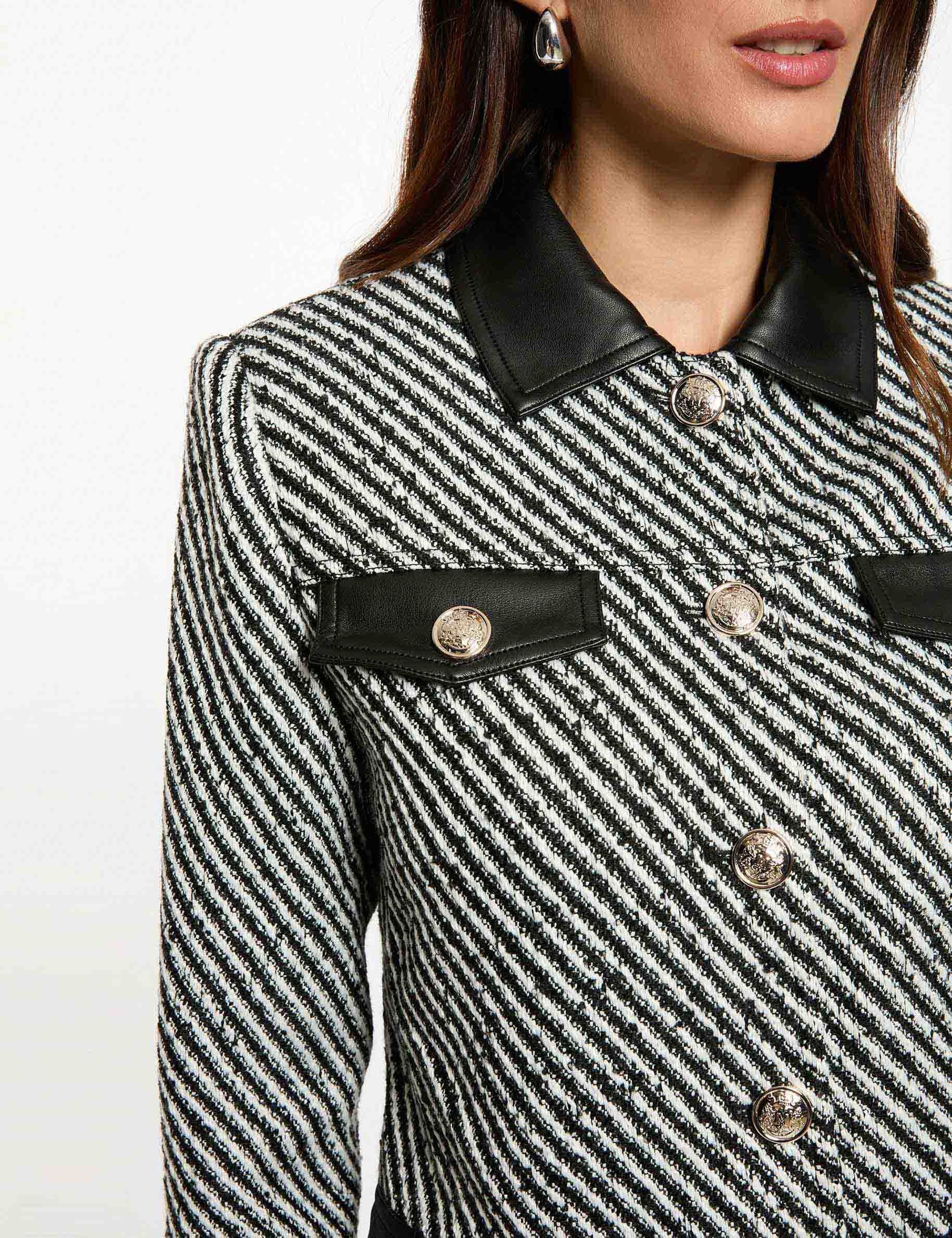 Veste ajust&eacute;e tweed noir femme