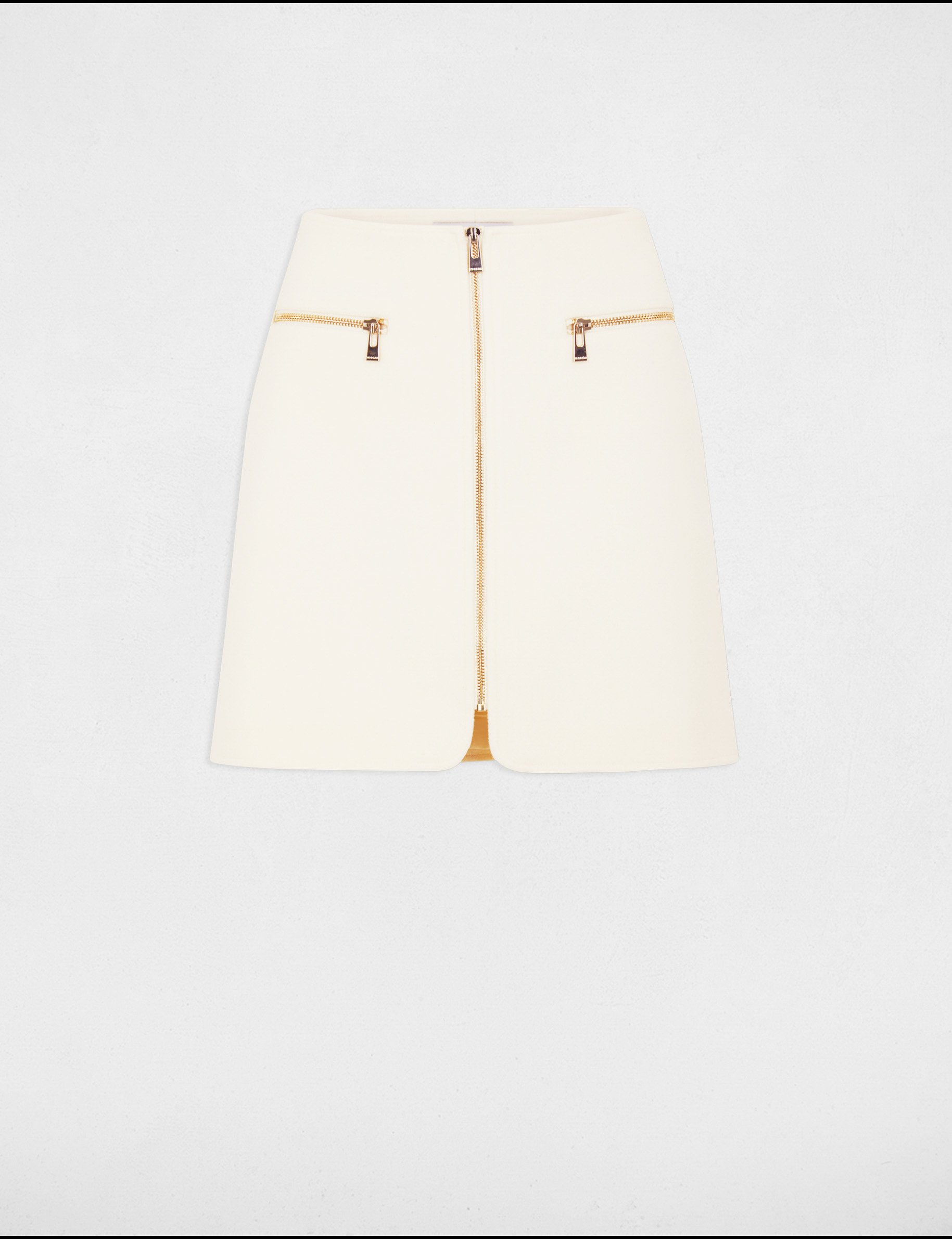 jupe droite zippee blanc femme Jupe droite zippée blanc femme