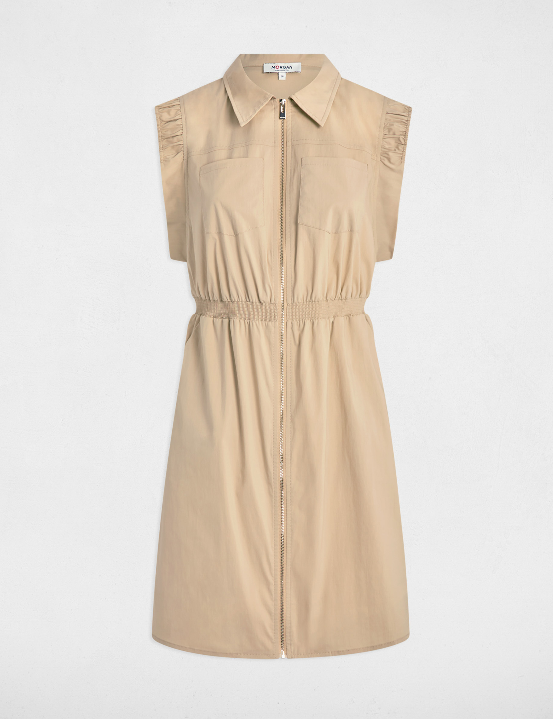 robe courte ajustee beige femme Robe courte ajustée beige femme