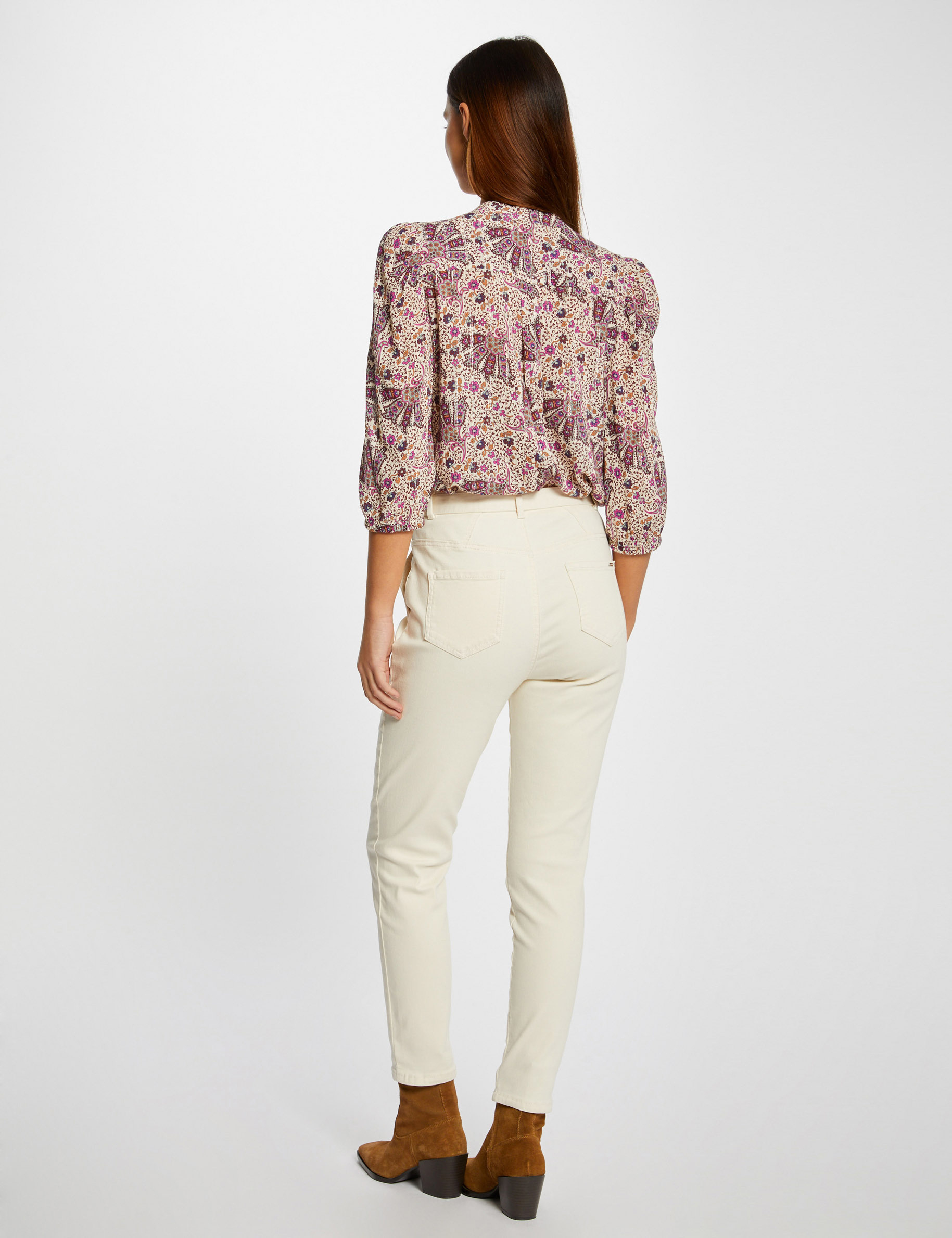 Chemise manches 3/4 imprimé végétal multico femme Chemise manches 3/4 imprimé végétal multico femme