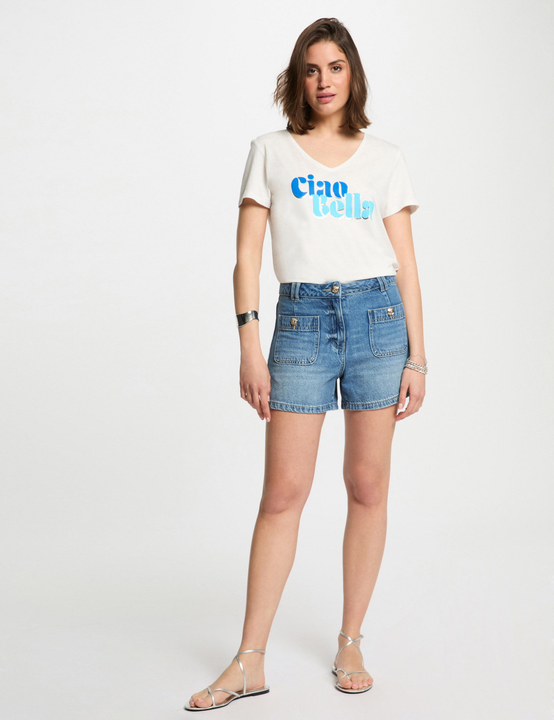t shirt a inscription blanc femme T-shirt à inscription blanc femme
