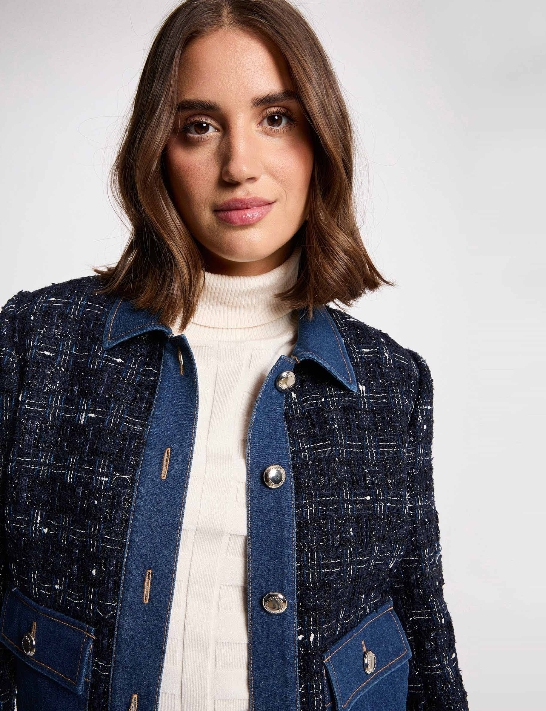 Veste courte ajust&eacute;e multicolore femme