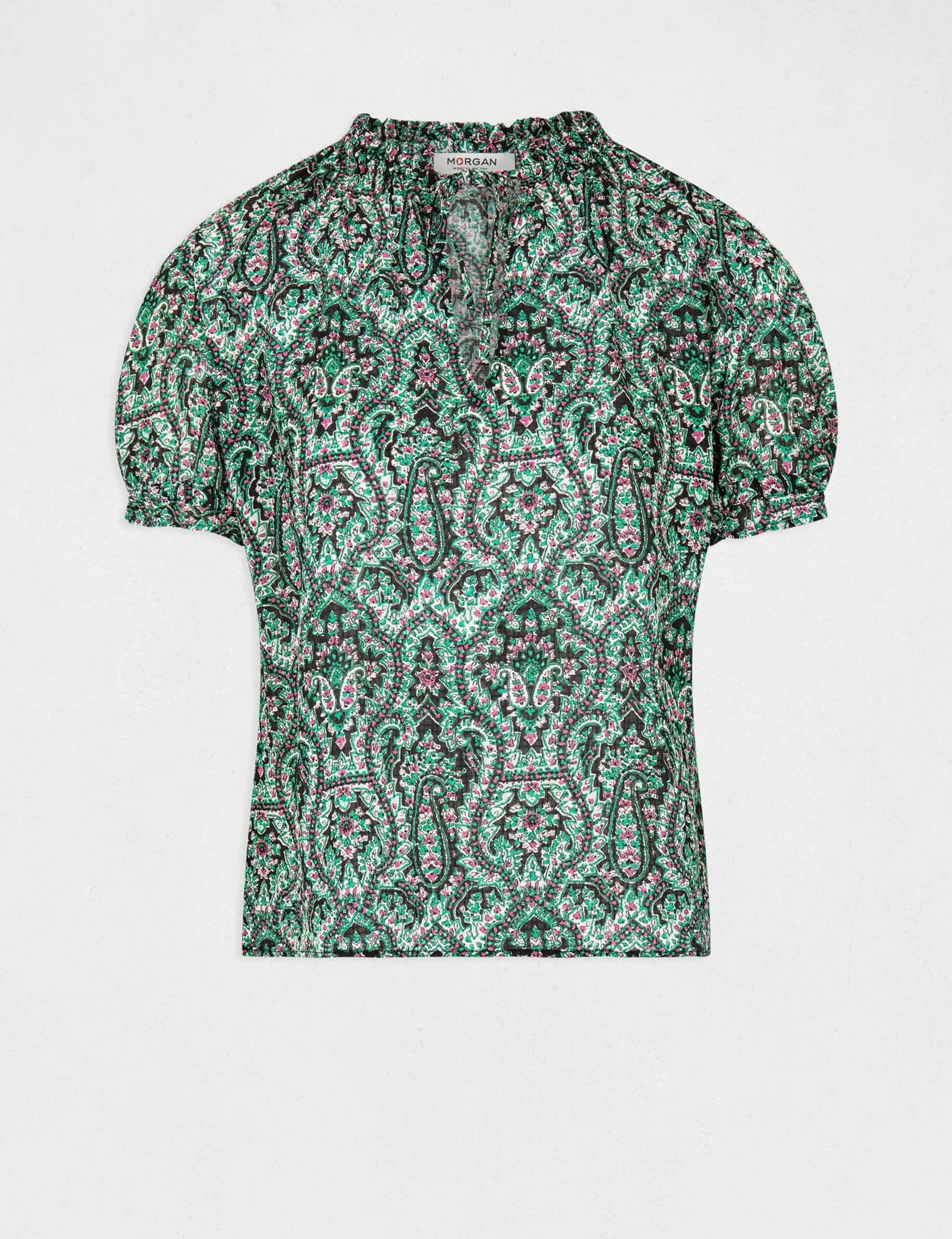 blouse manches courtes imprimee multico femme Blouse manches courtes imprimée multico femme