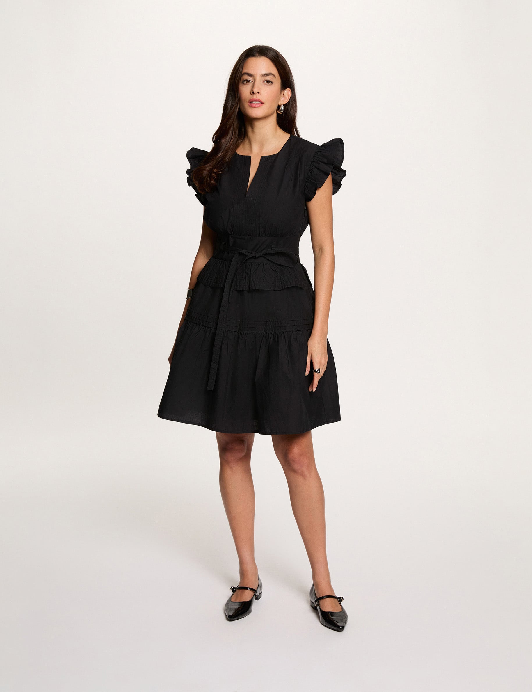 Robe femme longue verte à col rond