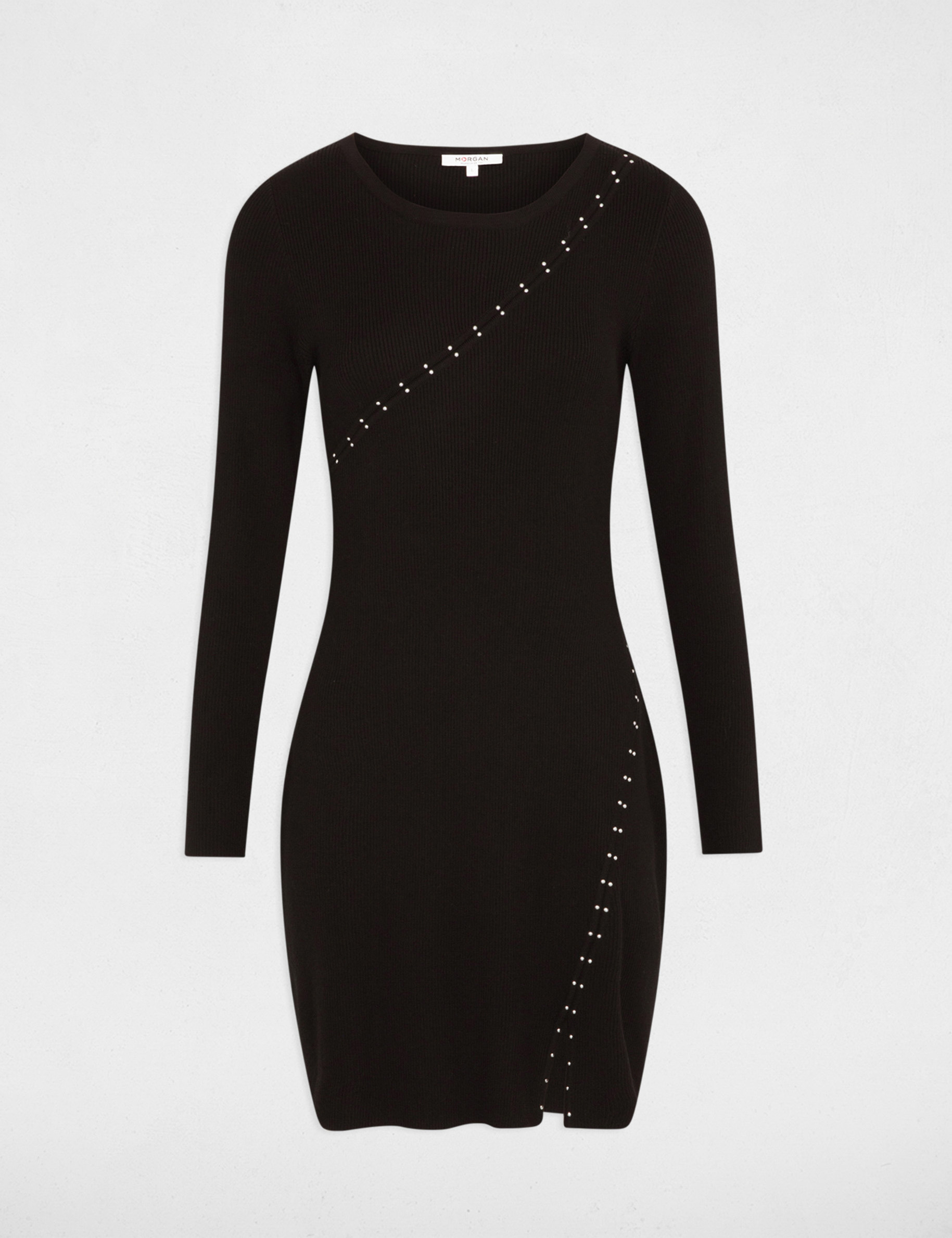 robe tricot courte ajustee noir femme Robe tricot courte ajustée noir femme