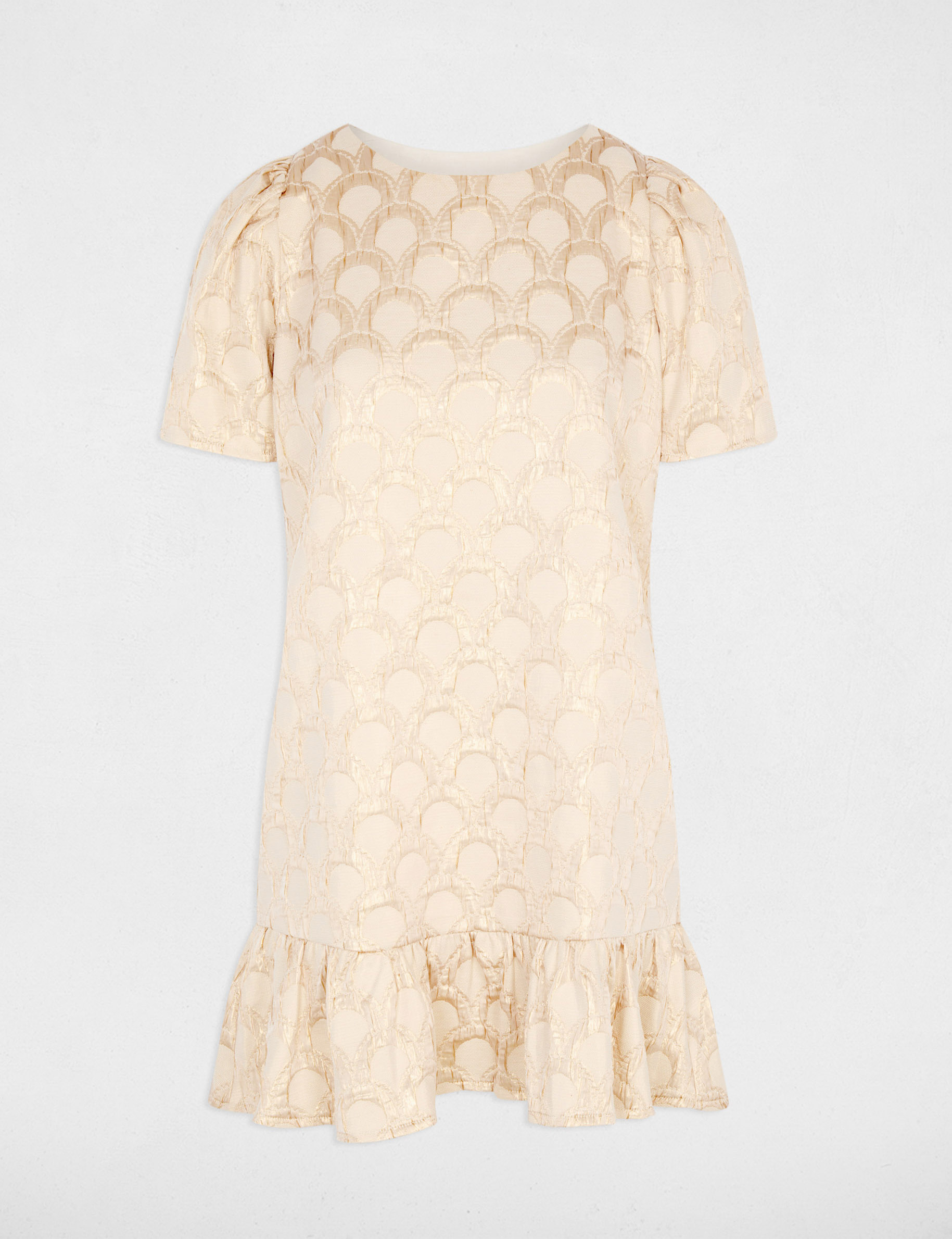 Robe courte jacquard rose pastel femme