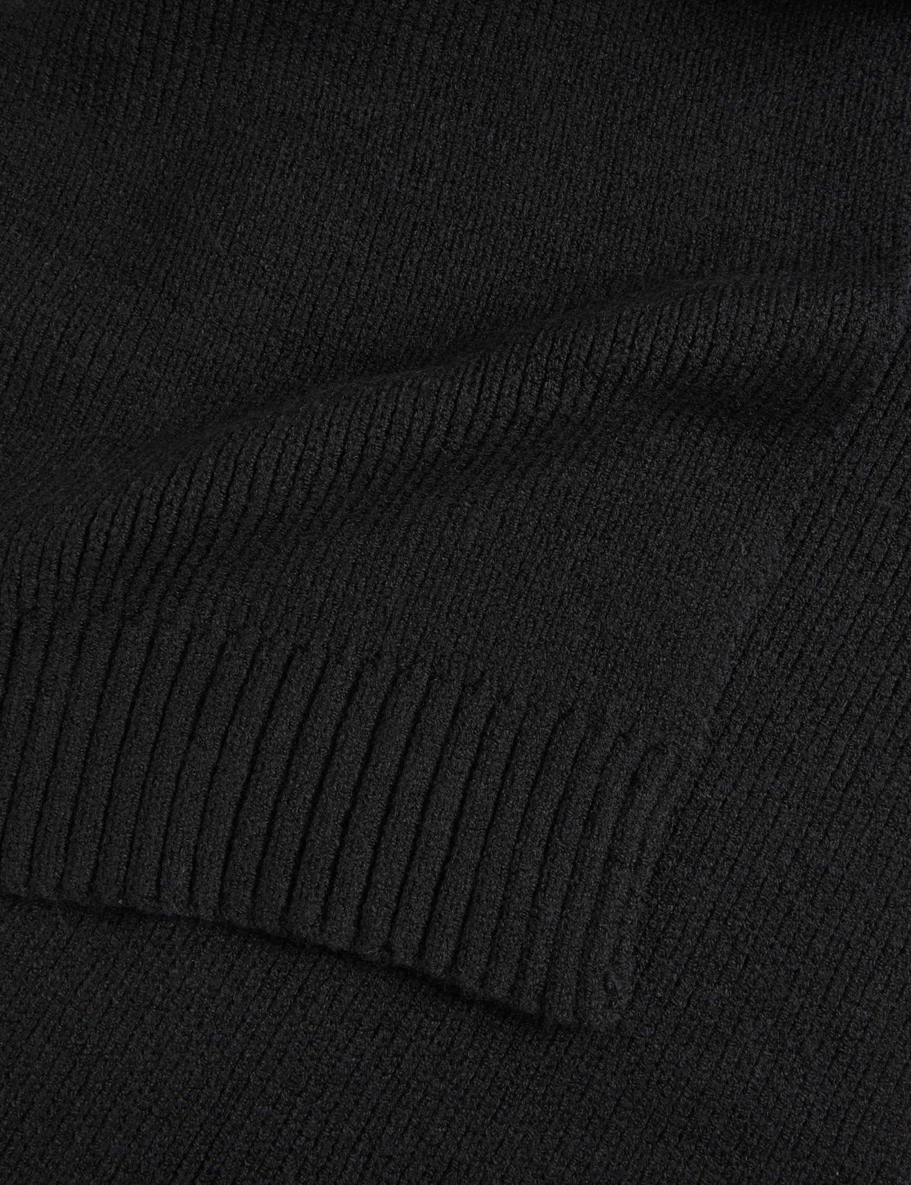 echarpe tricotee avec boutons noir femme Écharpe tricotée avec boutons noir femme
