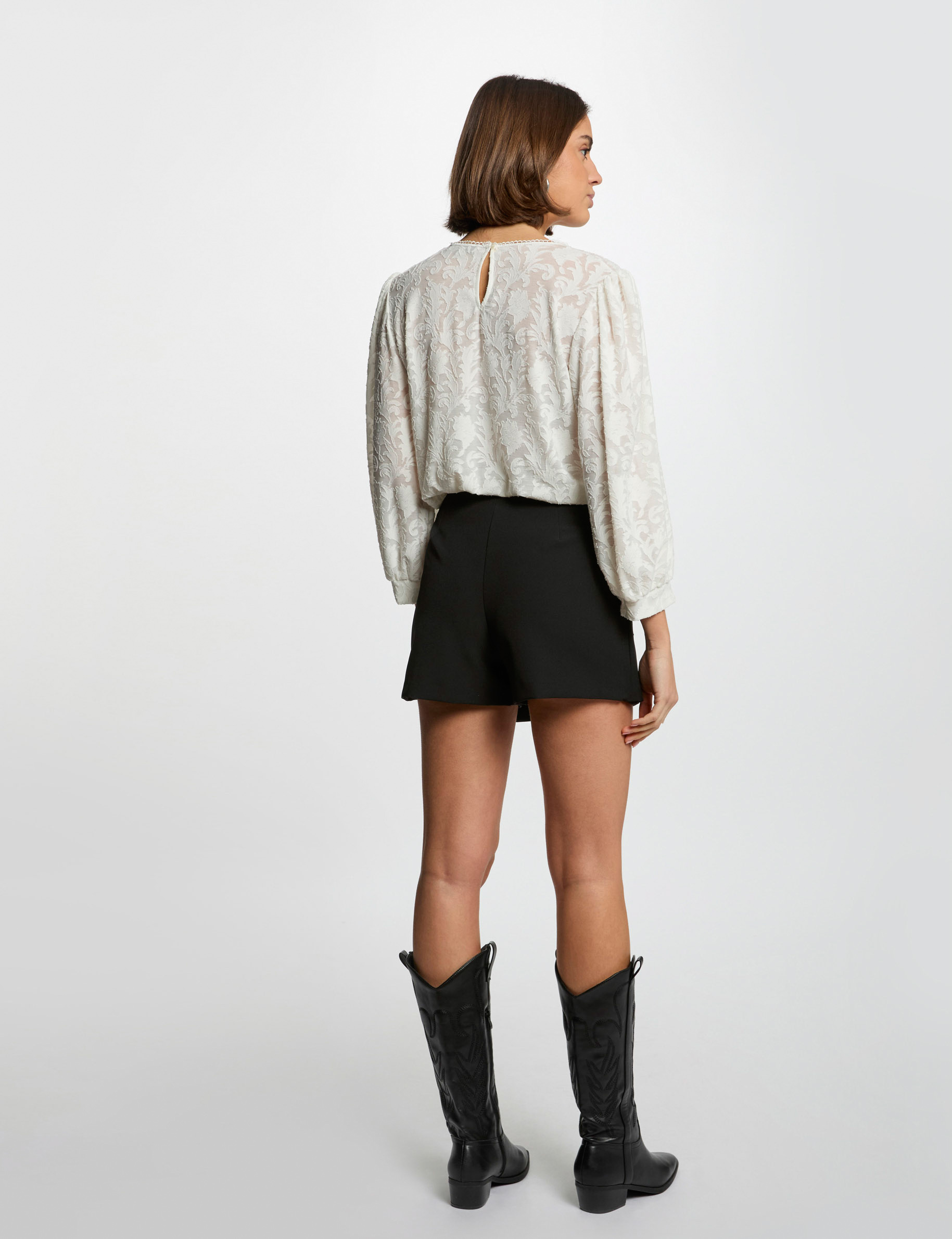 jupe short ajustee noir femme Jupe-short ajustée noir femme