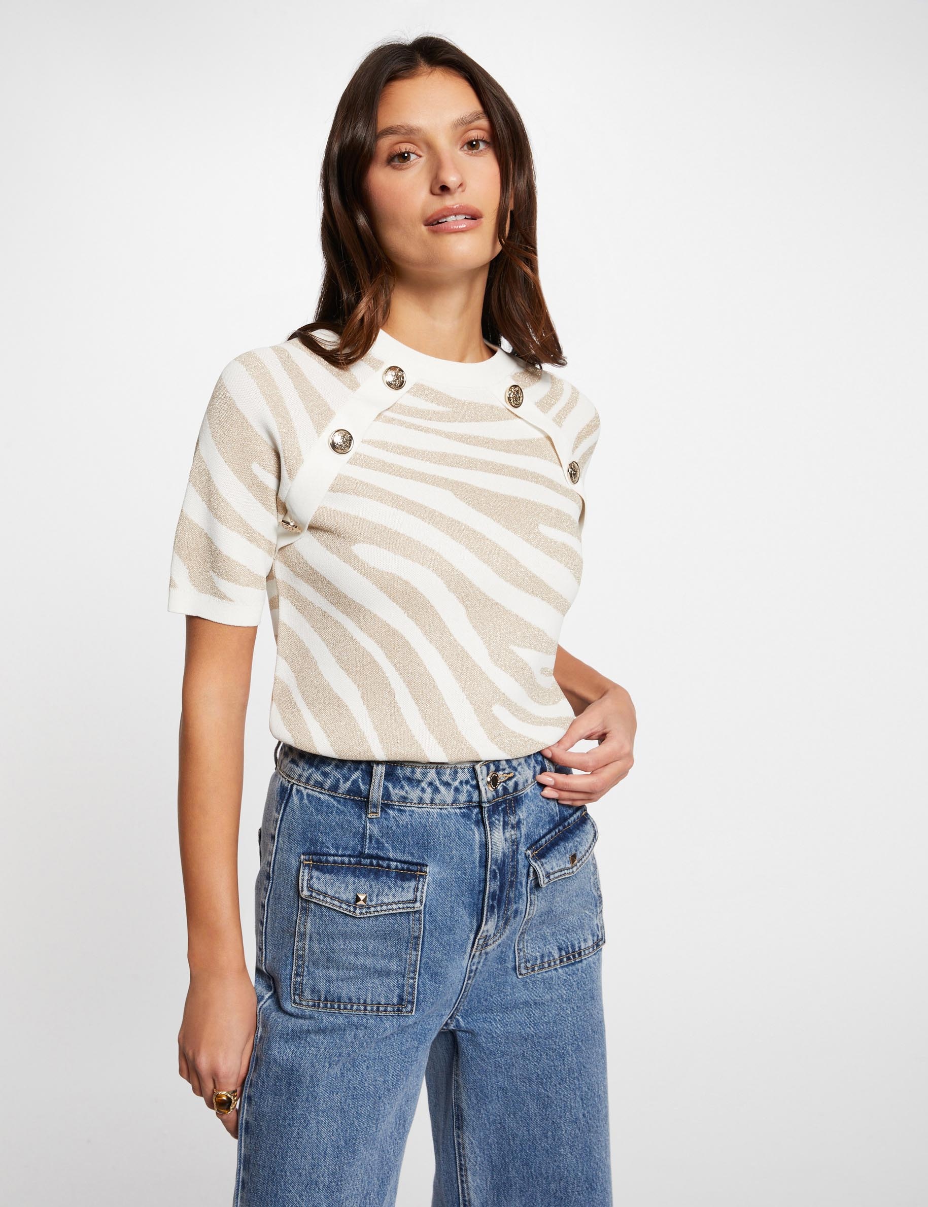 Pull Fille Marks And Spencer Ivoire Coton Taille 13-14 Ans Manches Longues