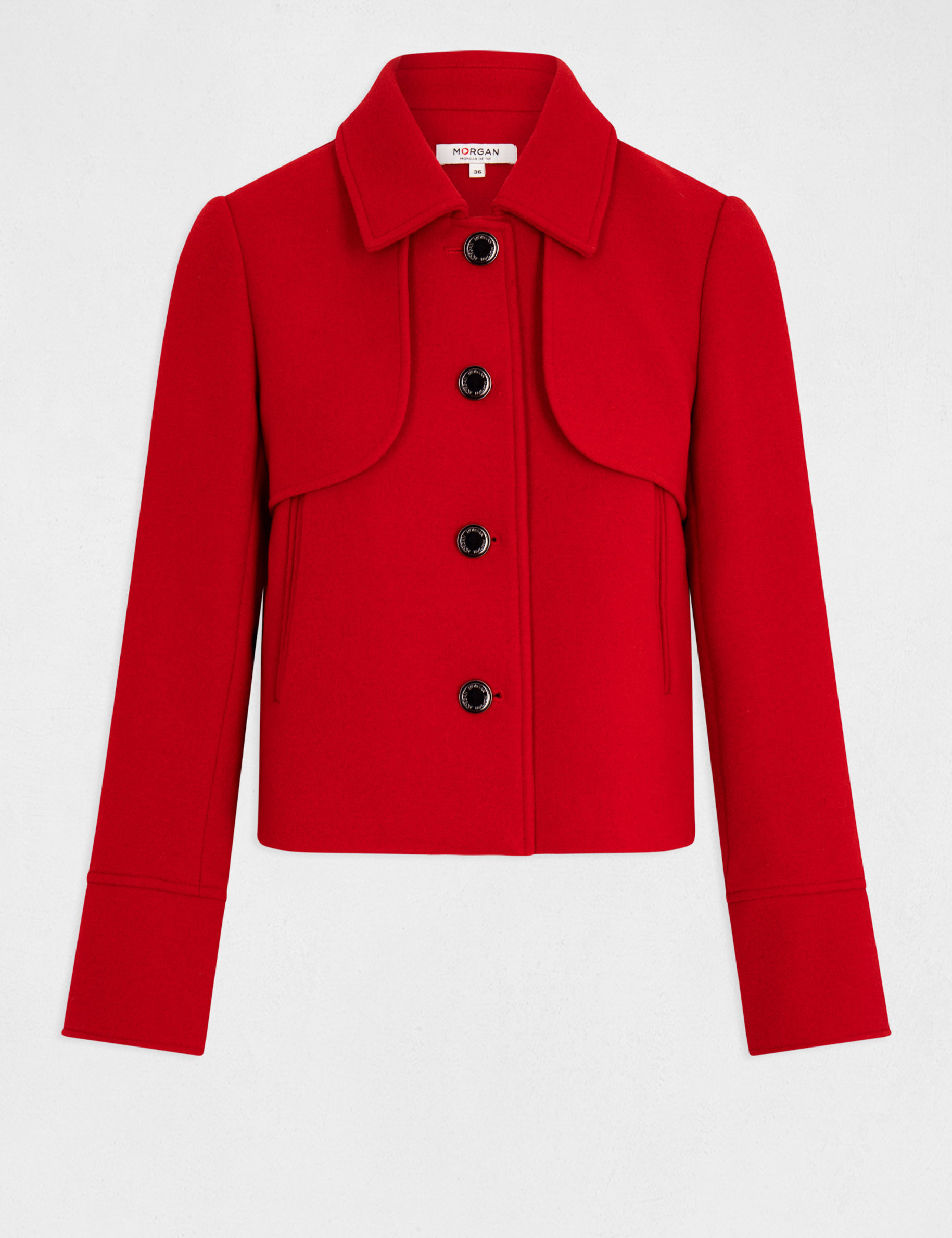 Manteau court shop rouge femme