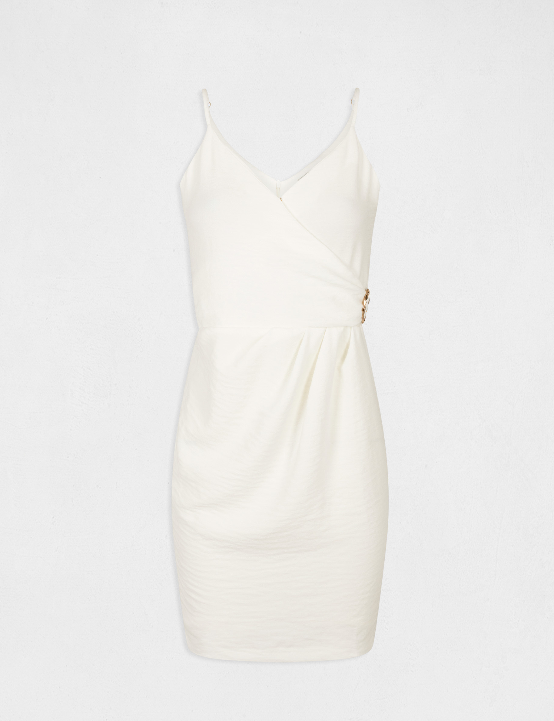 Robe ajustée avec effet drapé ecru femme Robe ajustée avec effet drapé ecru femme