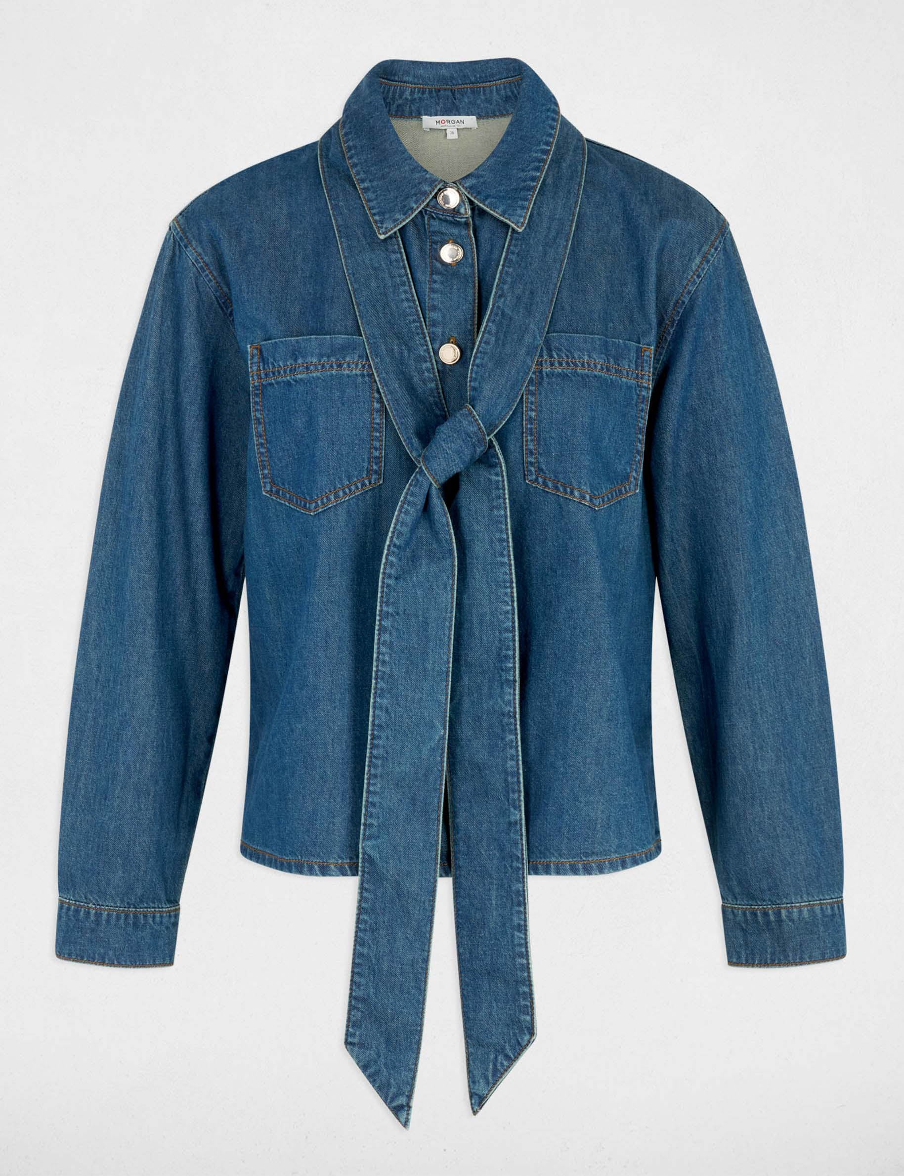 Chemise jean lavalli&egrave;re denim stone femme