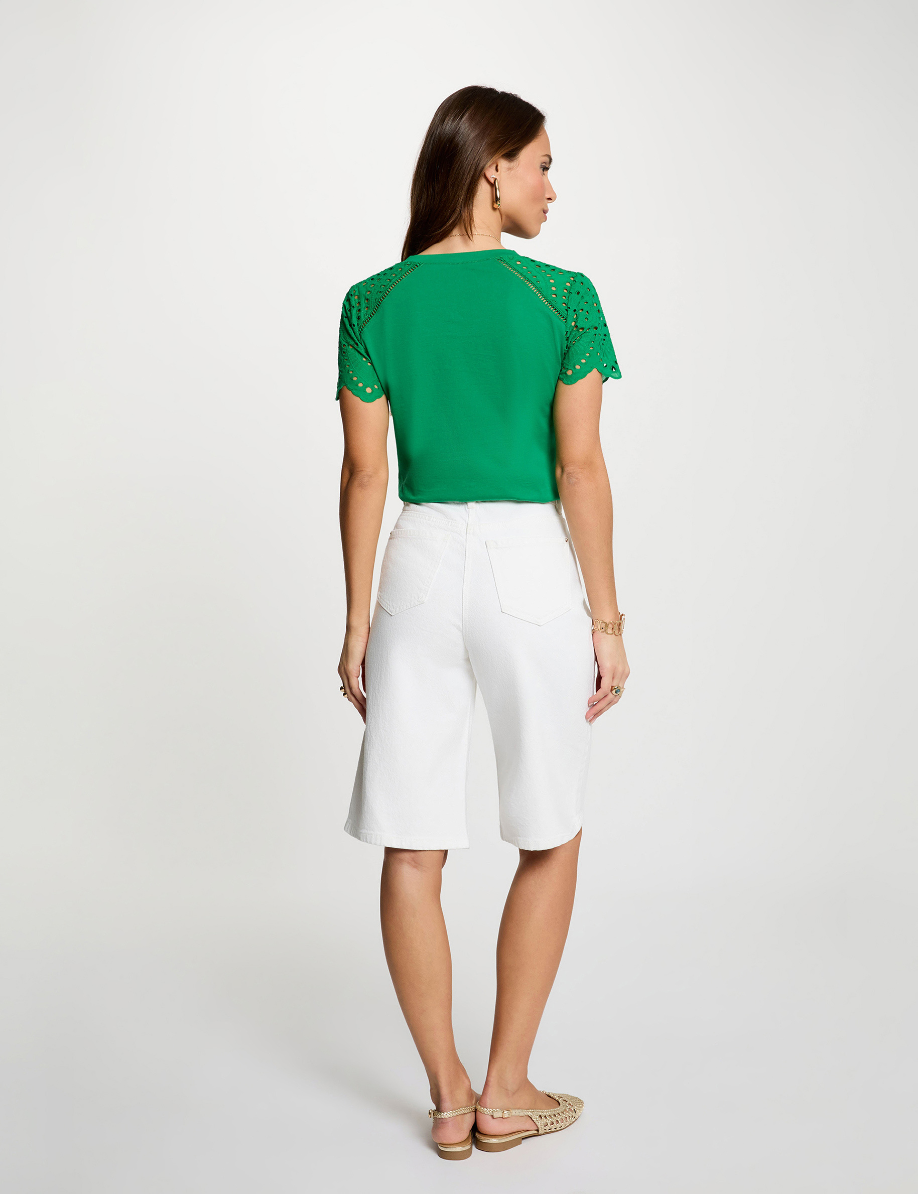 T-shirt manches courtes vert prairie femme