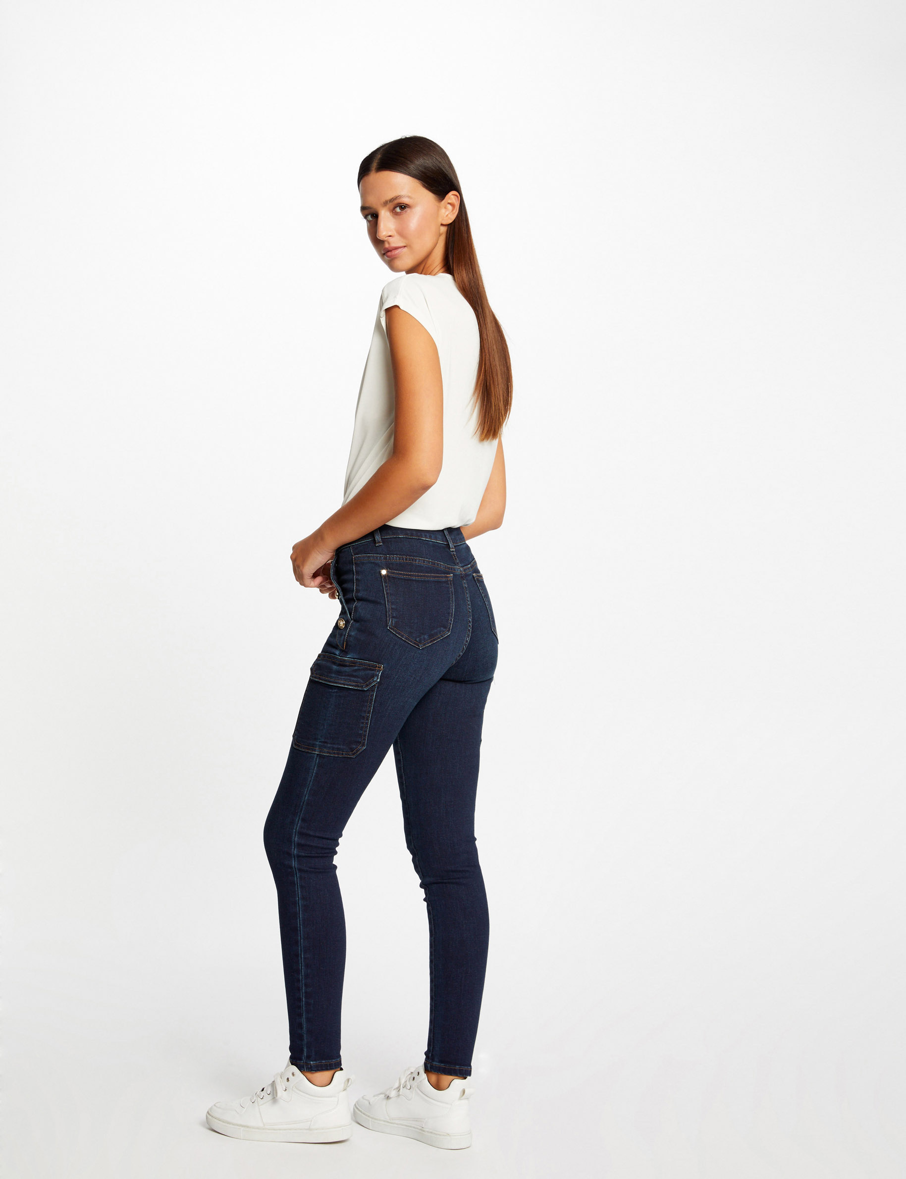 jeans cargo skinny a ponts jean brut femme Jeans cargo skinny à ponts jean brut femme