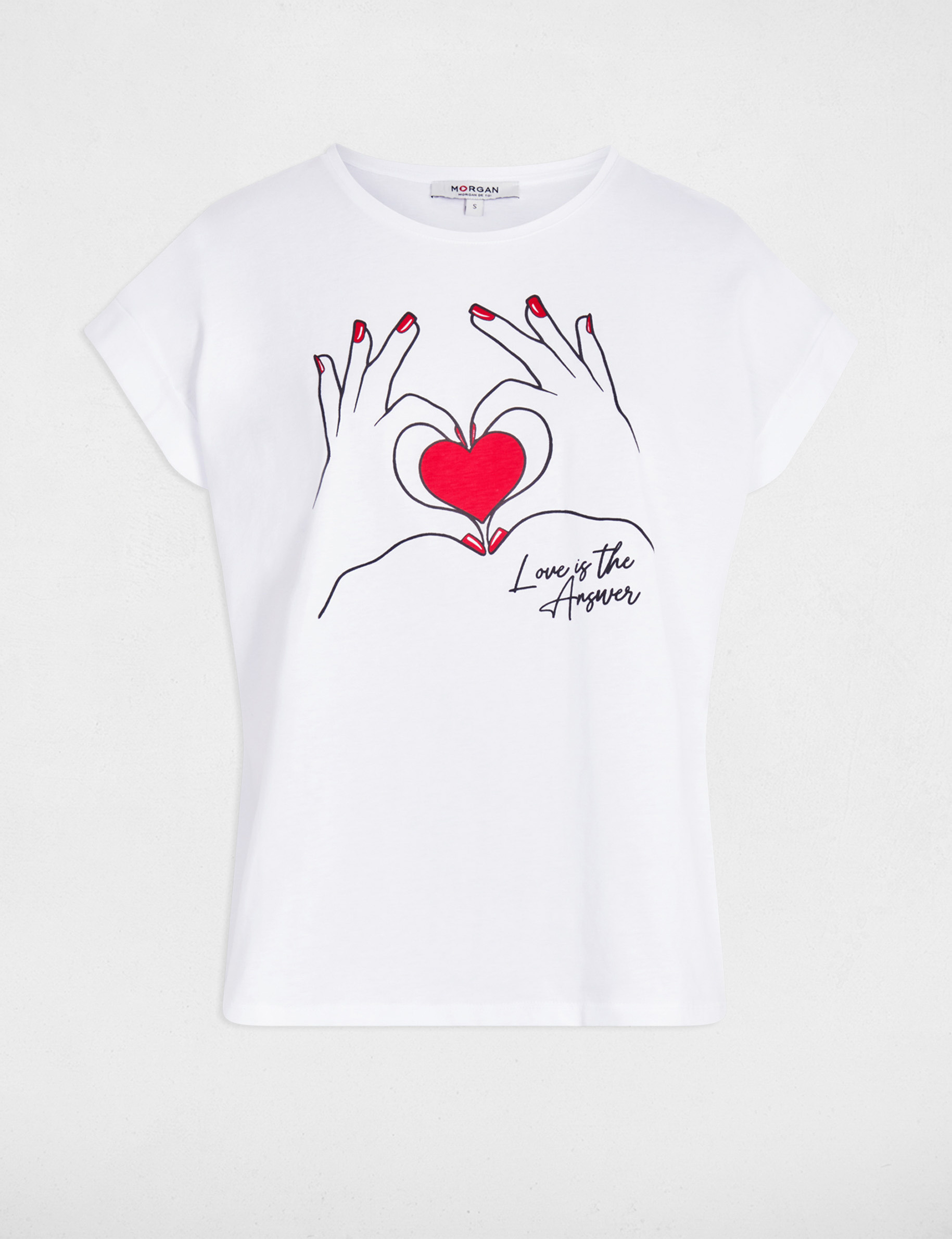 t shirt court inscription blanc femme T-shirt court inscription blanc femme