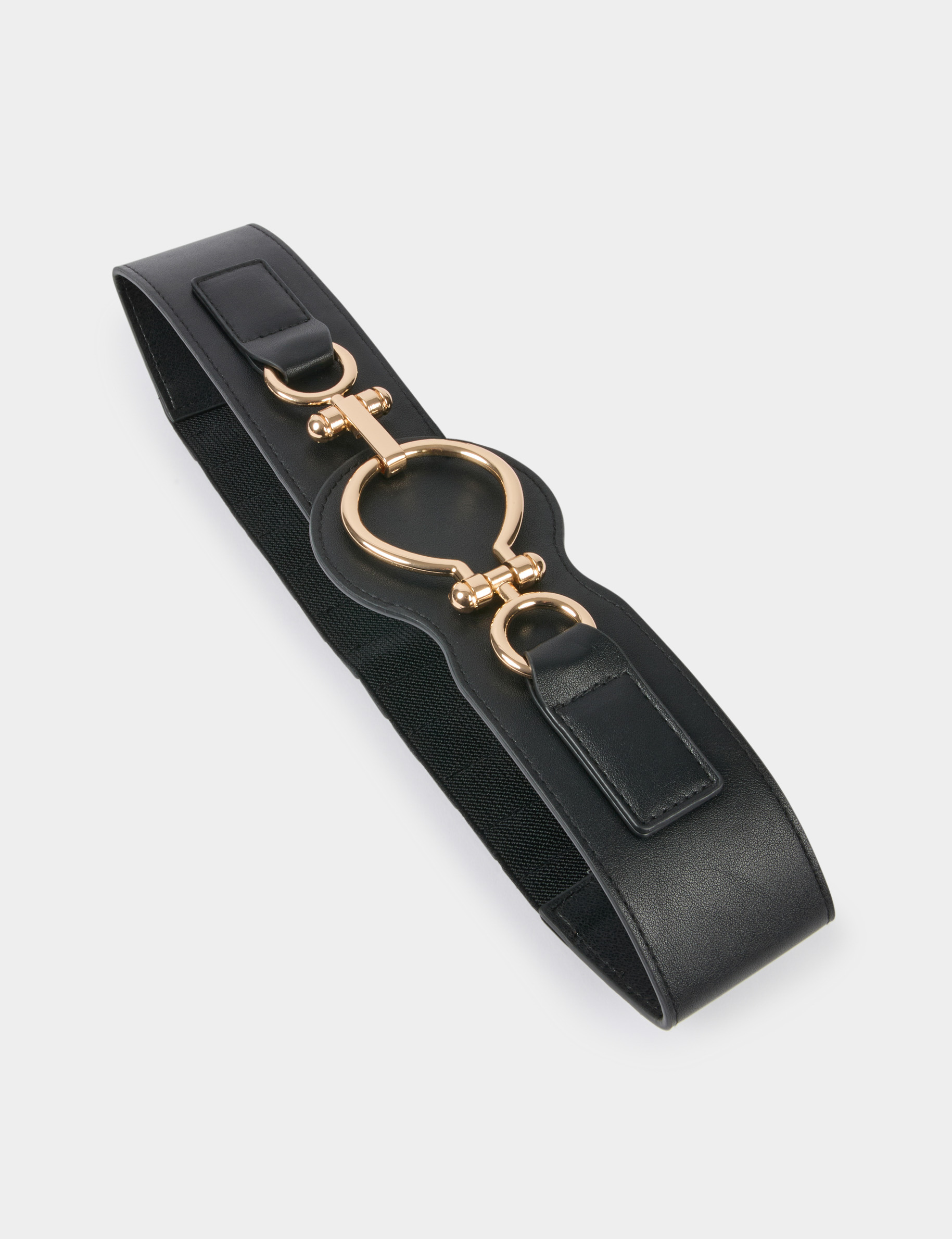 Ceinture &eacute;lastiqu&eacute;e large noir femme