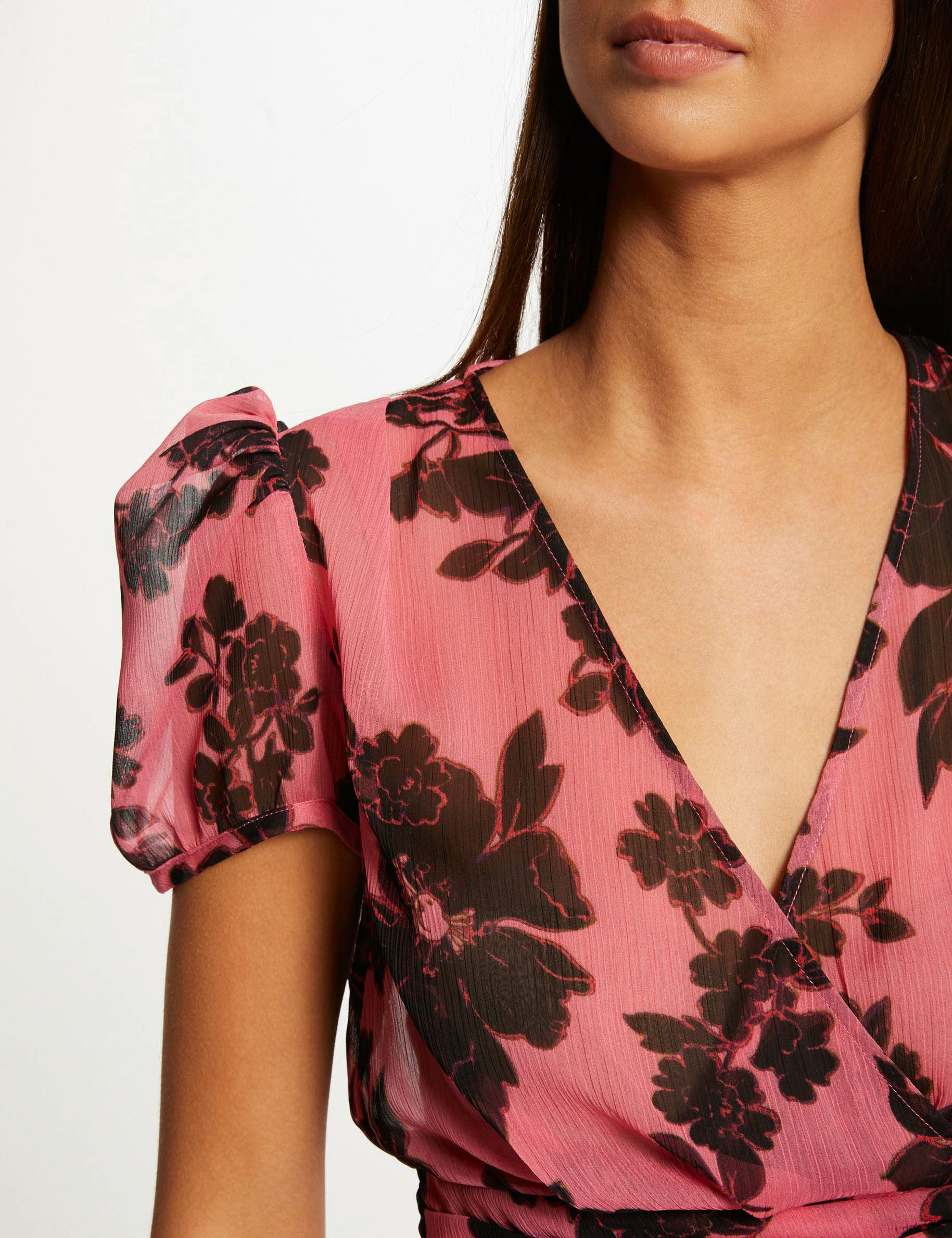 Robe imprimée, manches courtes priez imprimé rose Ekyog | La Redoute
