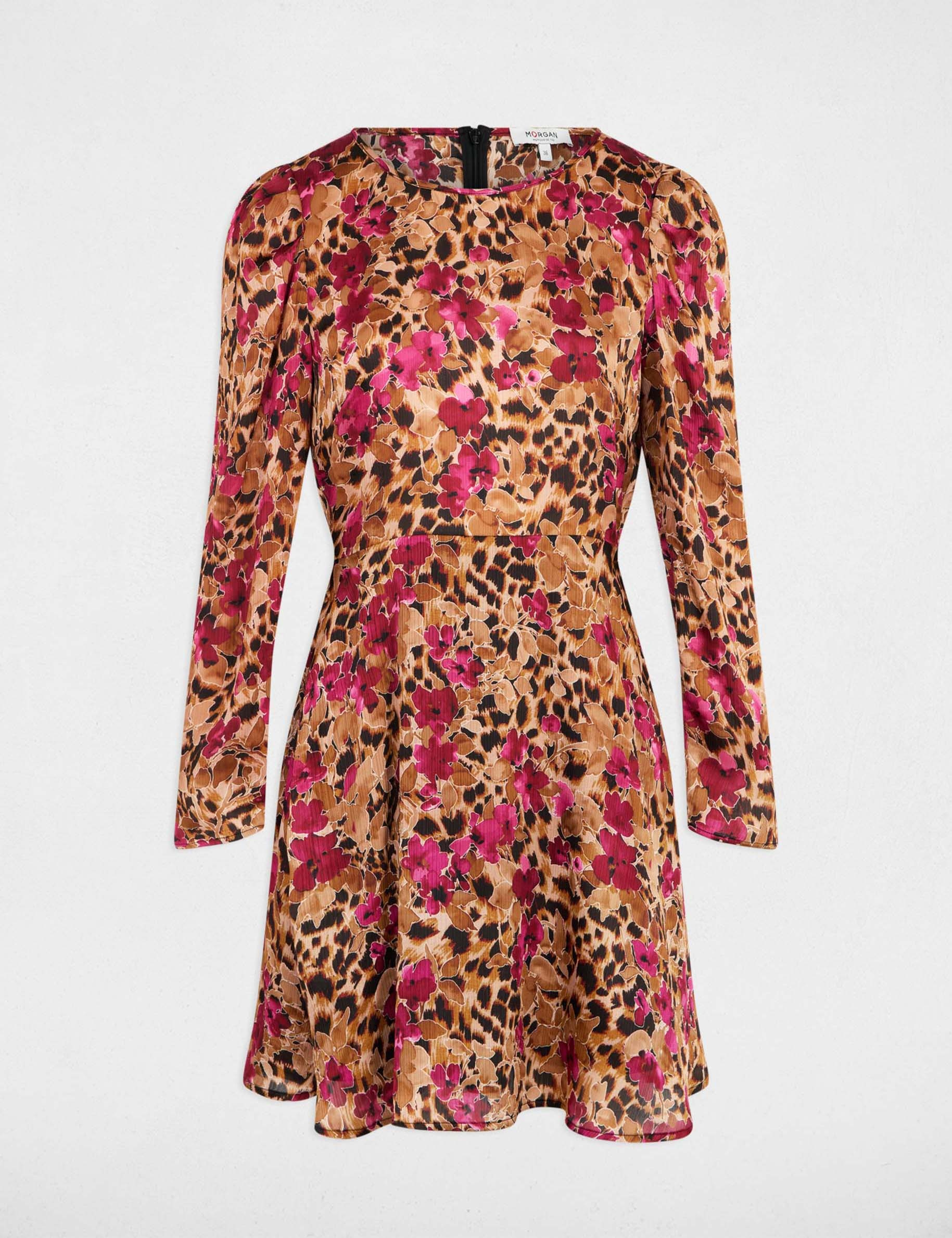 Robe courte pliss&eacute;e multicolore femme