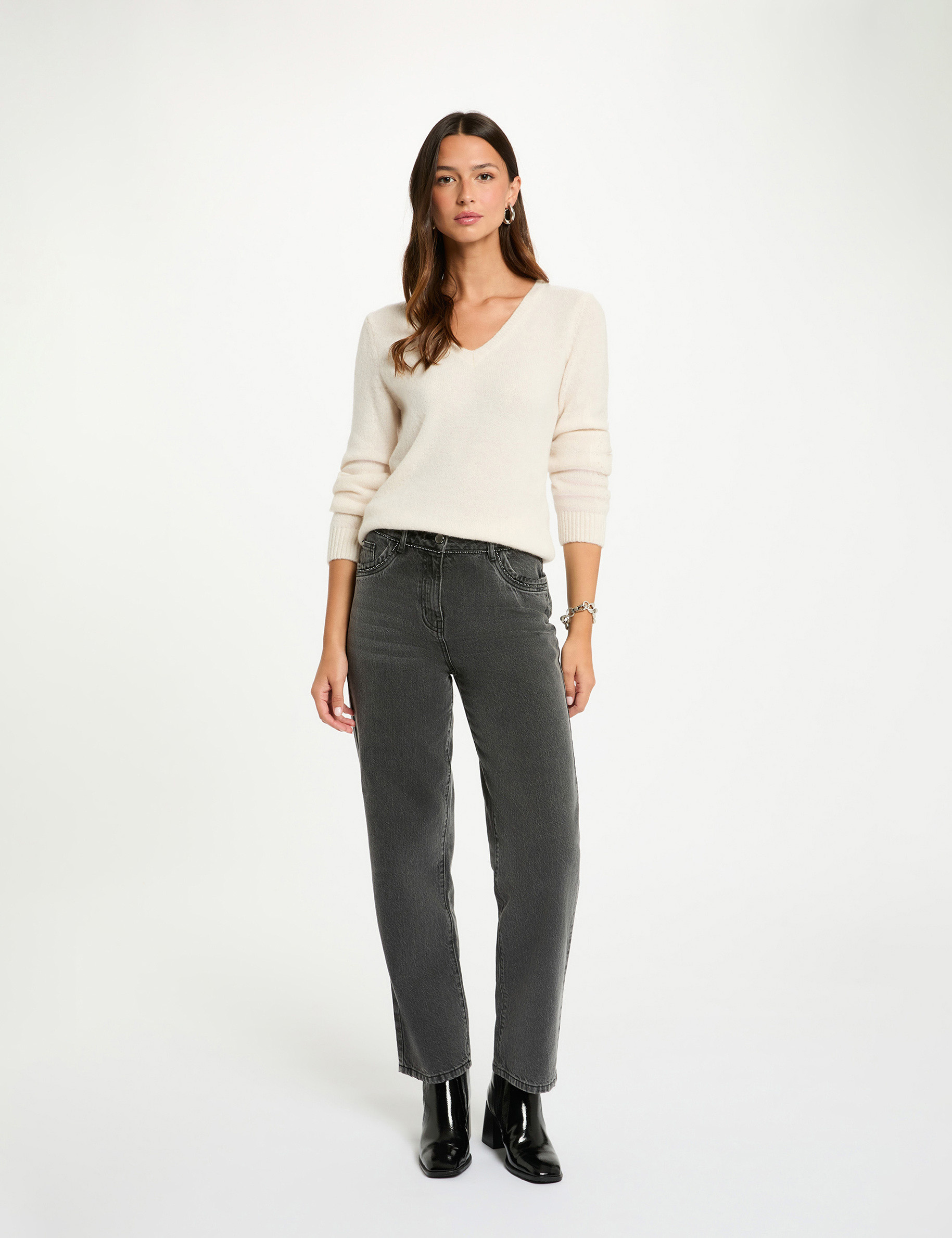 Pull col V manches 3/4 froncées 16,90 € | Mode, Blog mode, Pull