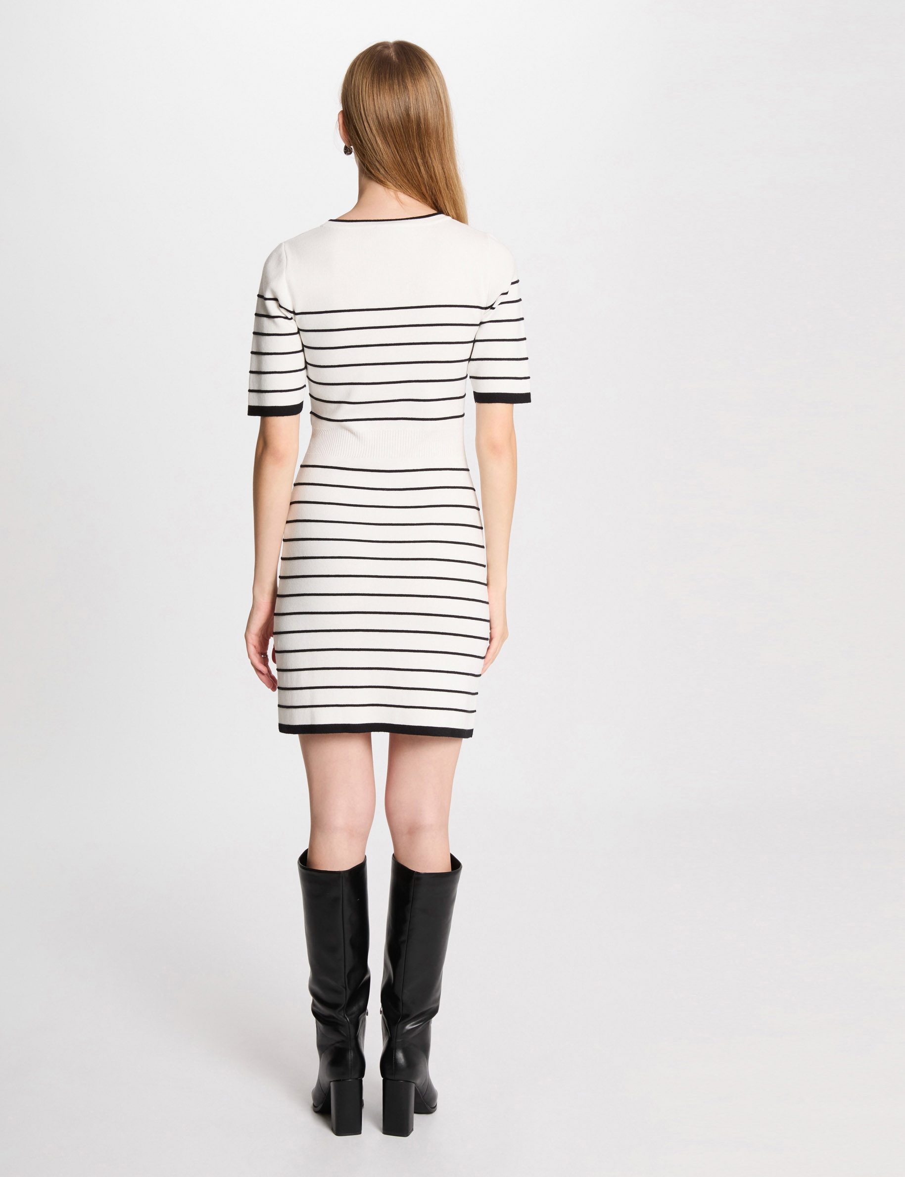 robe tricot courte rayee blanc femme Robe tricot courte rayée blanc femme