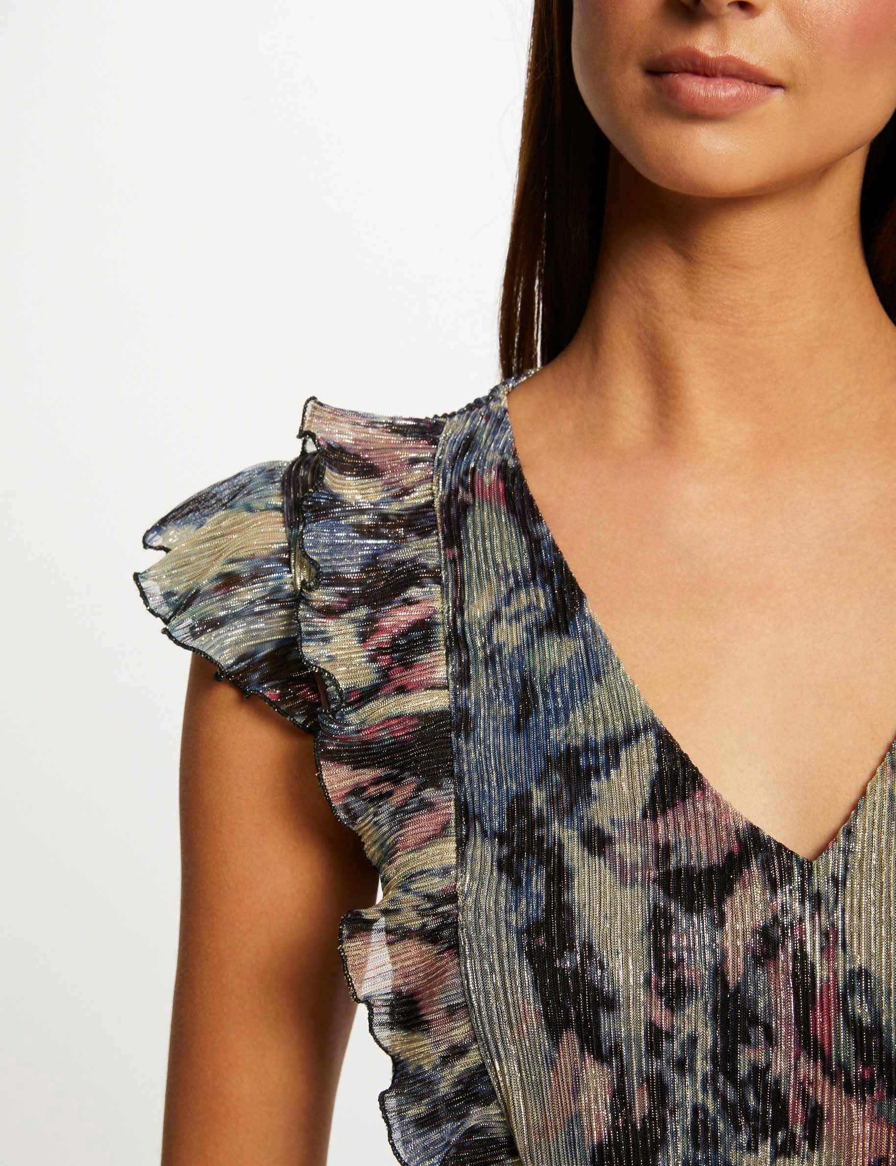 T-shirt manches courtes imprimé abstrait multico femme