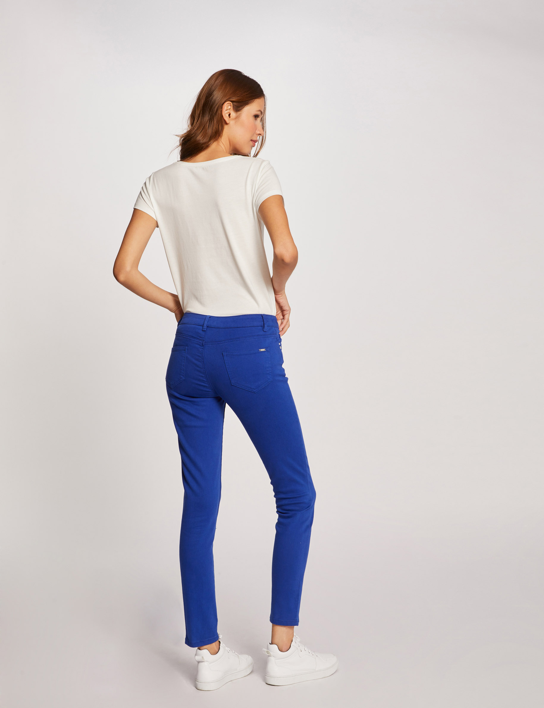 pantalon skinny taille basse bleu electrique femme Pantalon skinny taille basse bleu electrique femme
