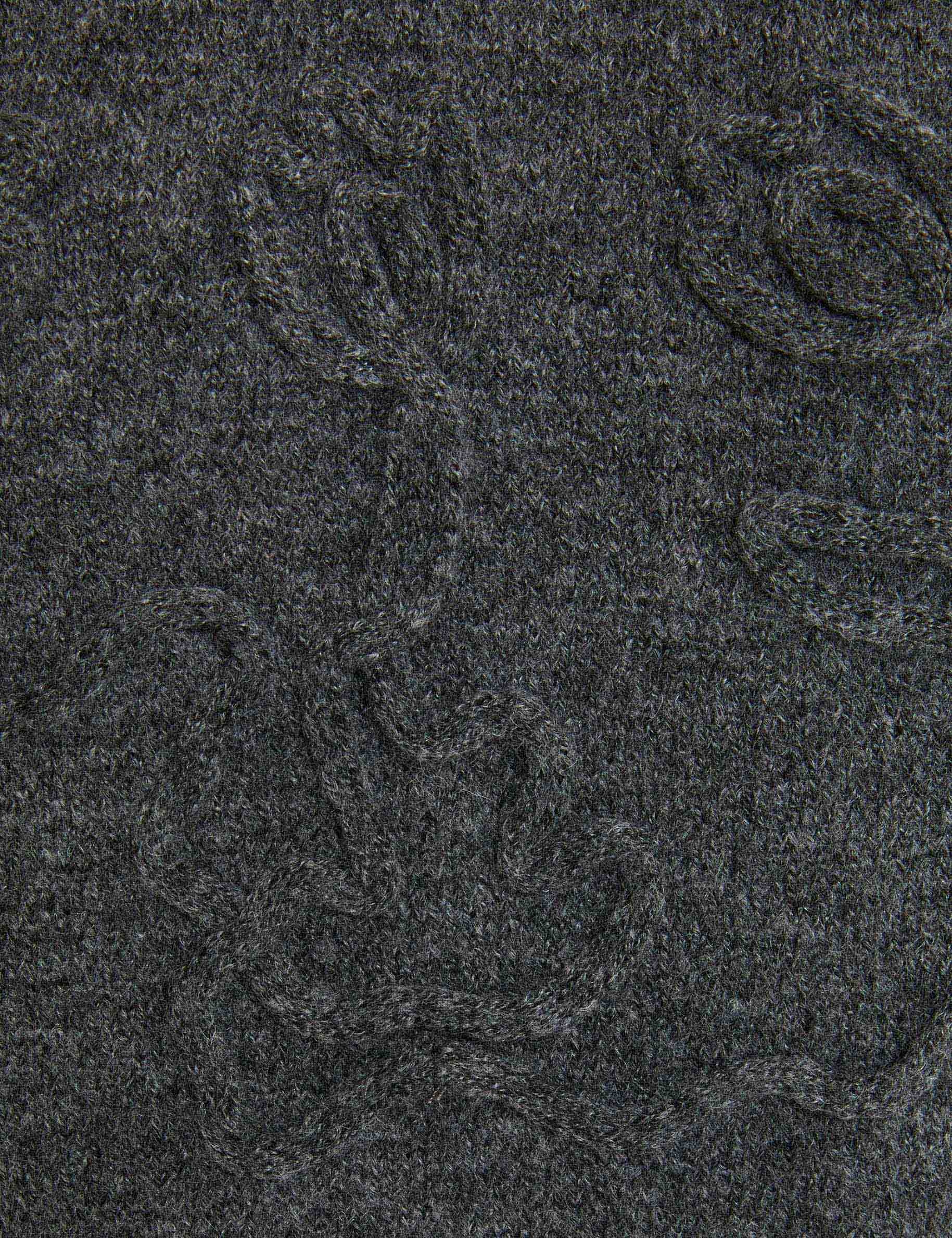 Robe tricot manches longues gris fonc&eacute; femme