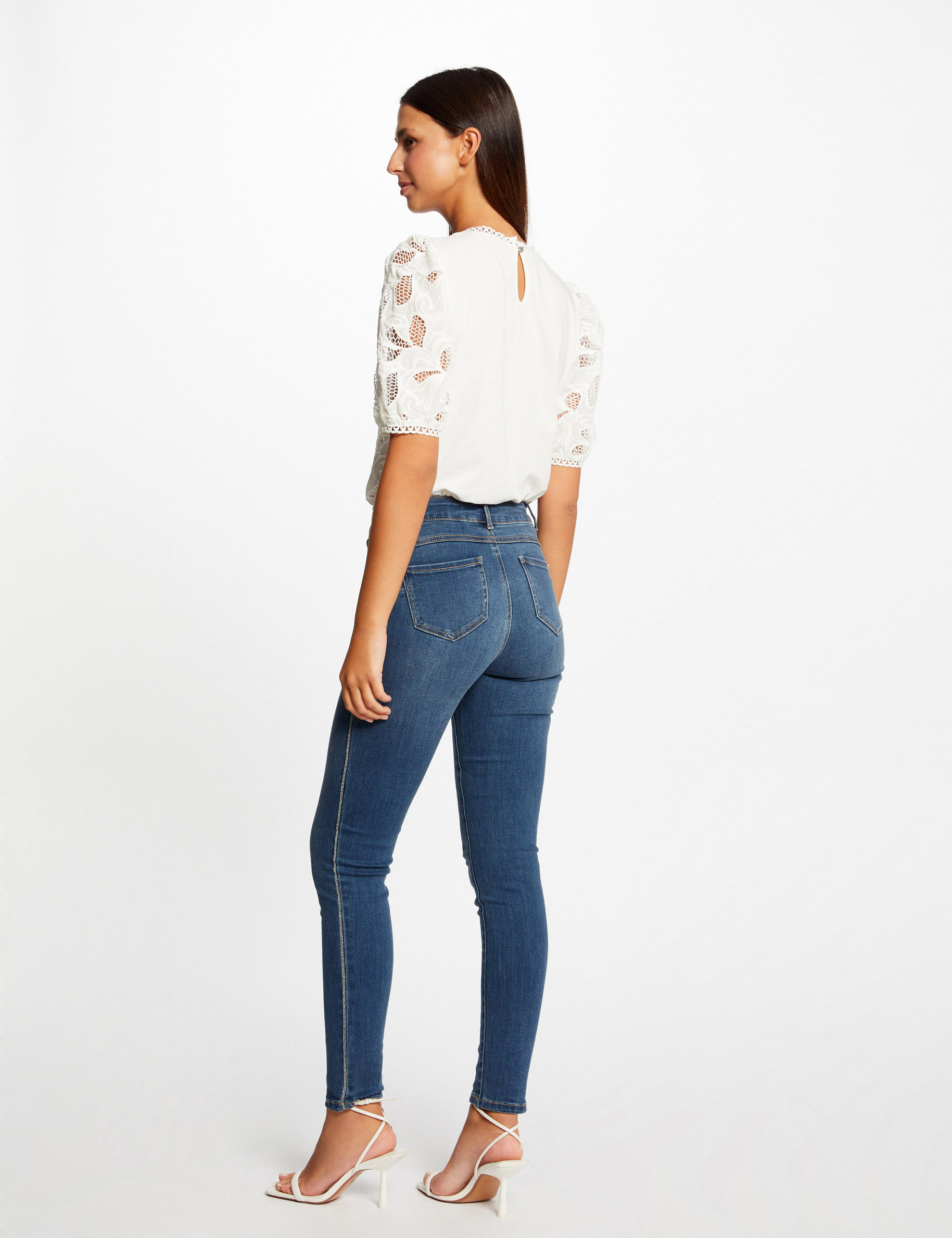 jeans slim avec liseres metallises jean stone femme Jeans slim avec liserés métallisés jean stone femme