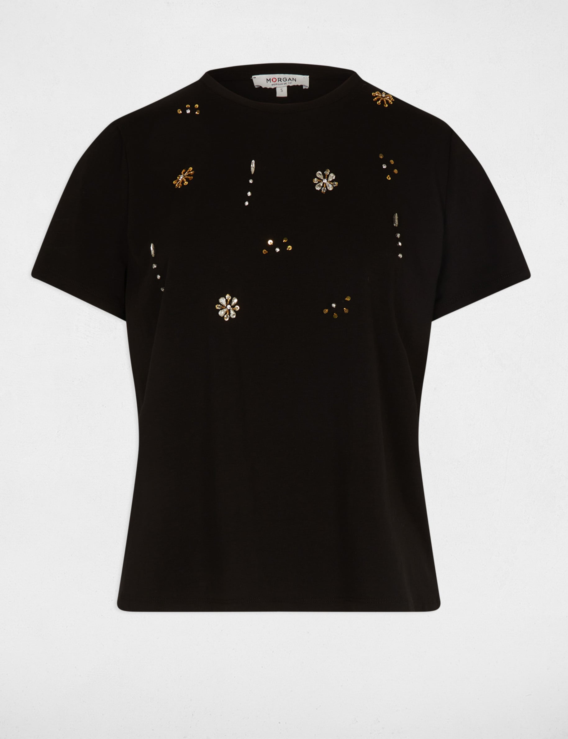 T-shirt manches courtes noir femme