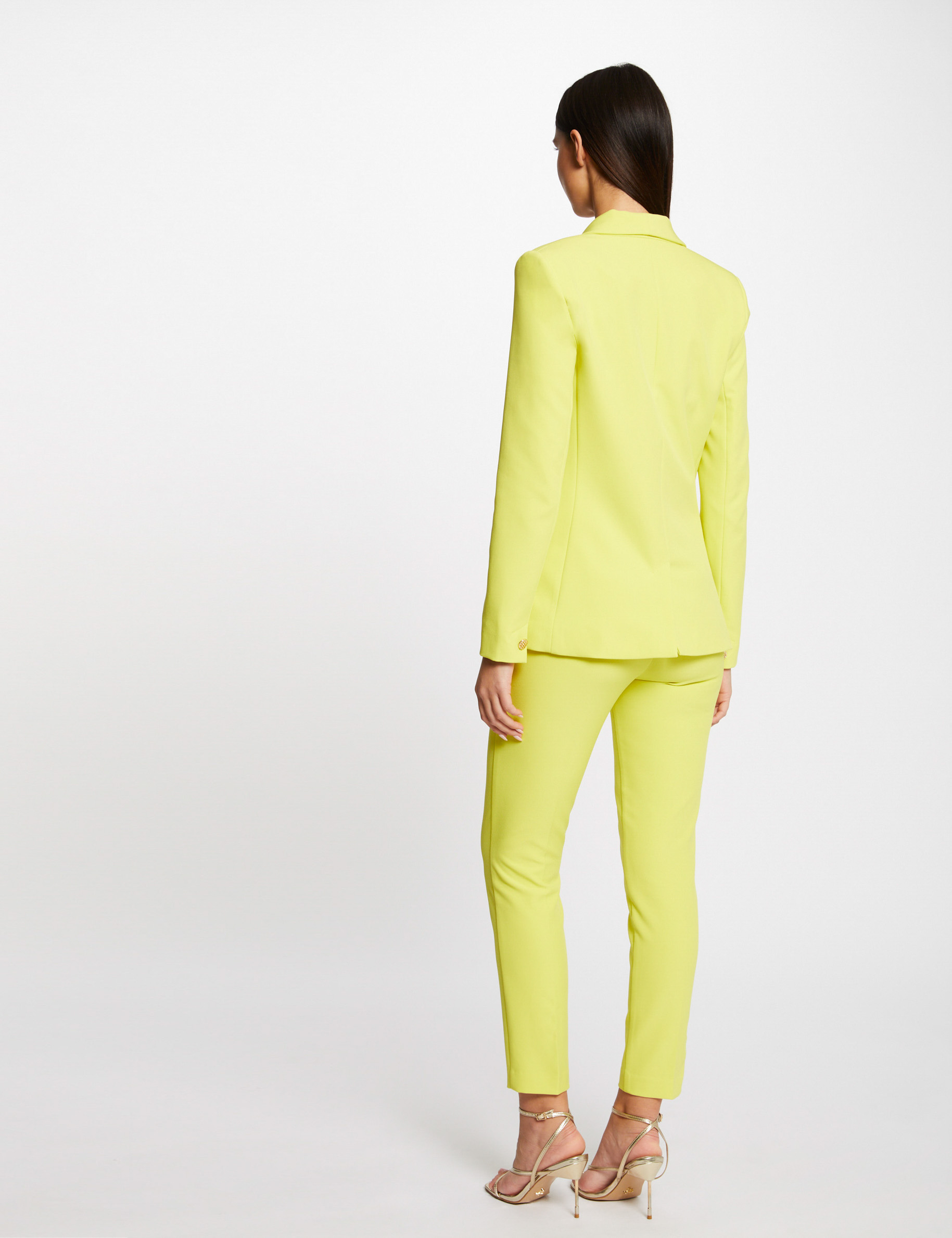 Veste cintrée boutonnée jaune femme Veste cintrée boutonnée jaune femme