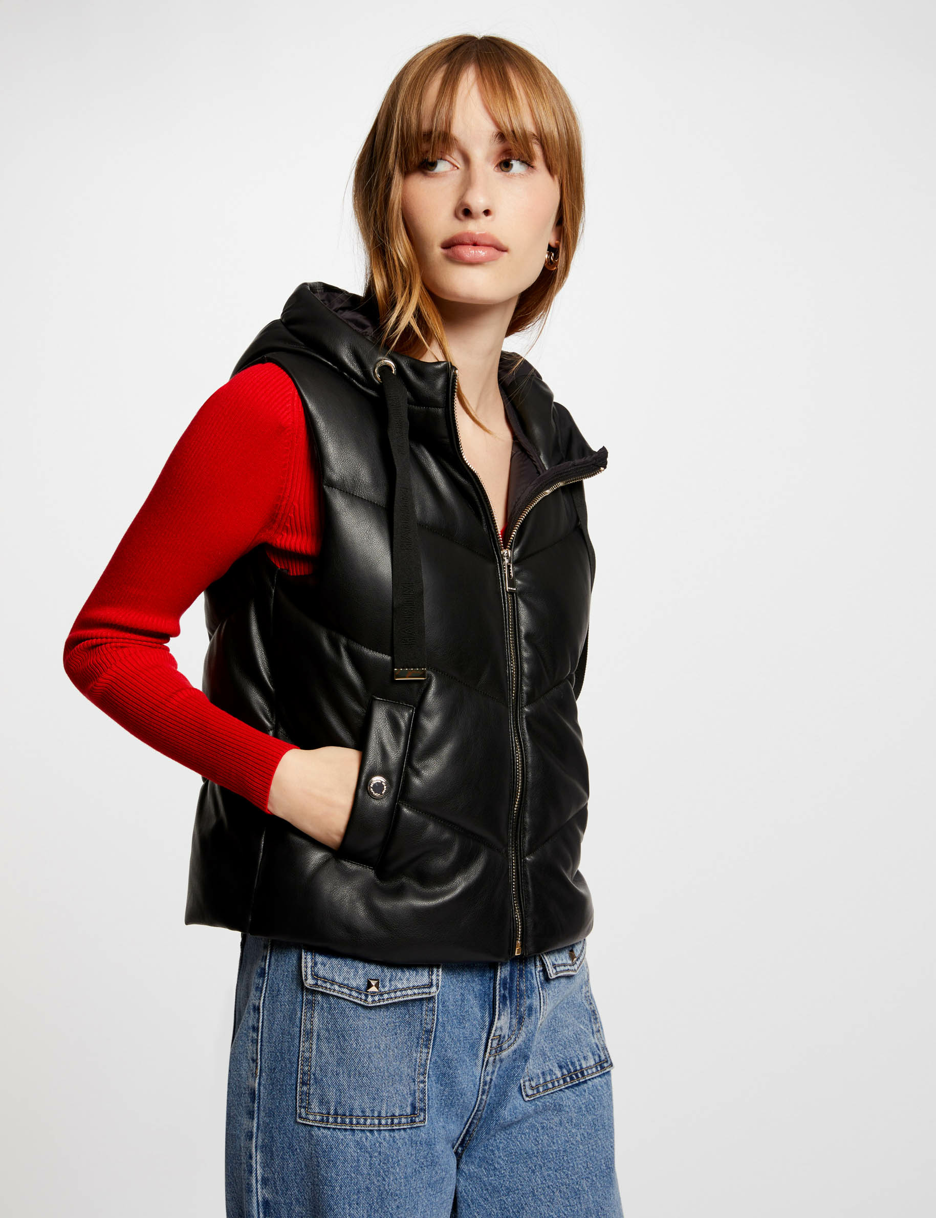 Doudoune manche cuir femme outlet