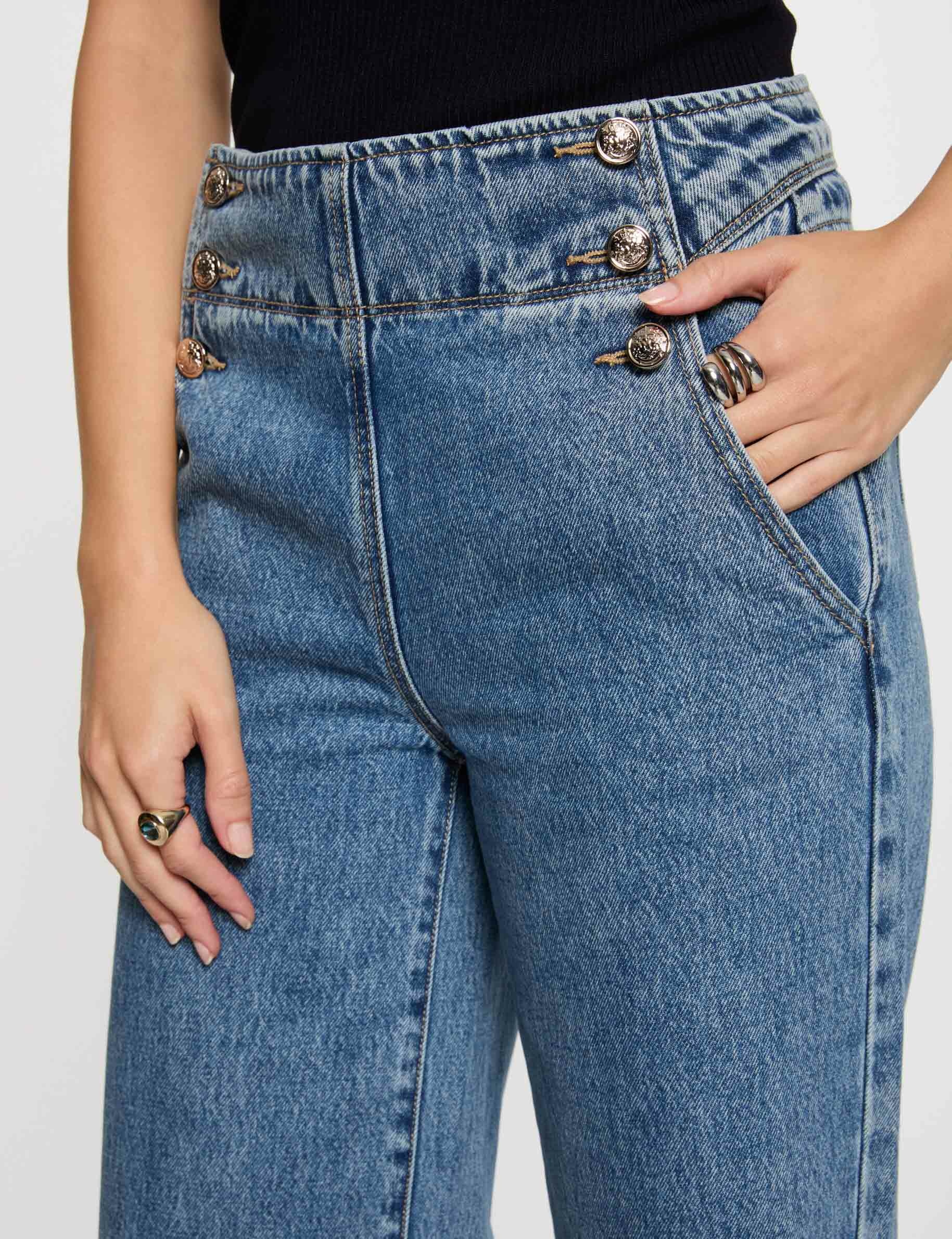 jeans bootcut taille haute denim double stone femme Jeans bootcut taille haute denim double stone femme