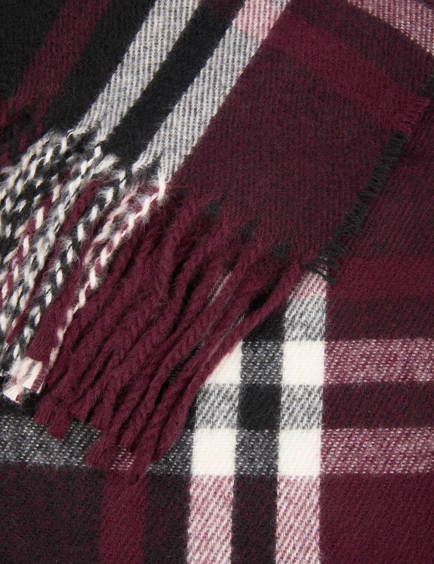 &Eacute;charpe tartan prune femme