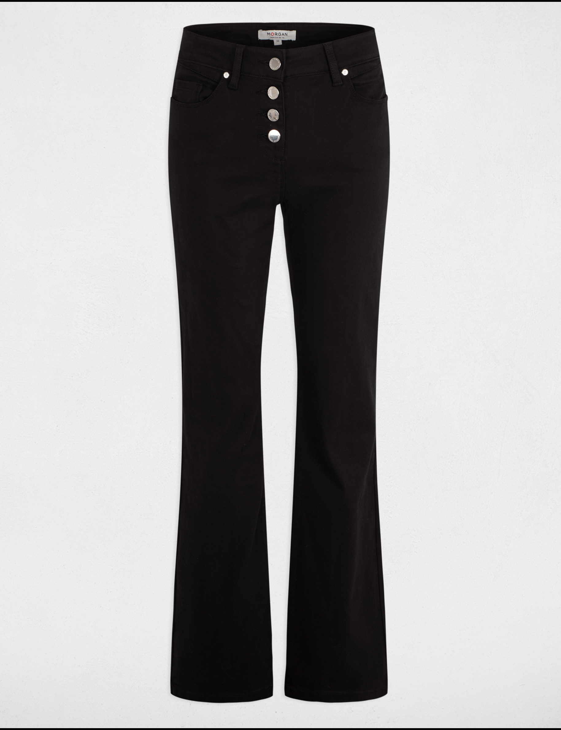 pantalon bootcut boutonne noir femme Pantalon bootcut boutonné noir femme