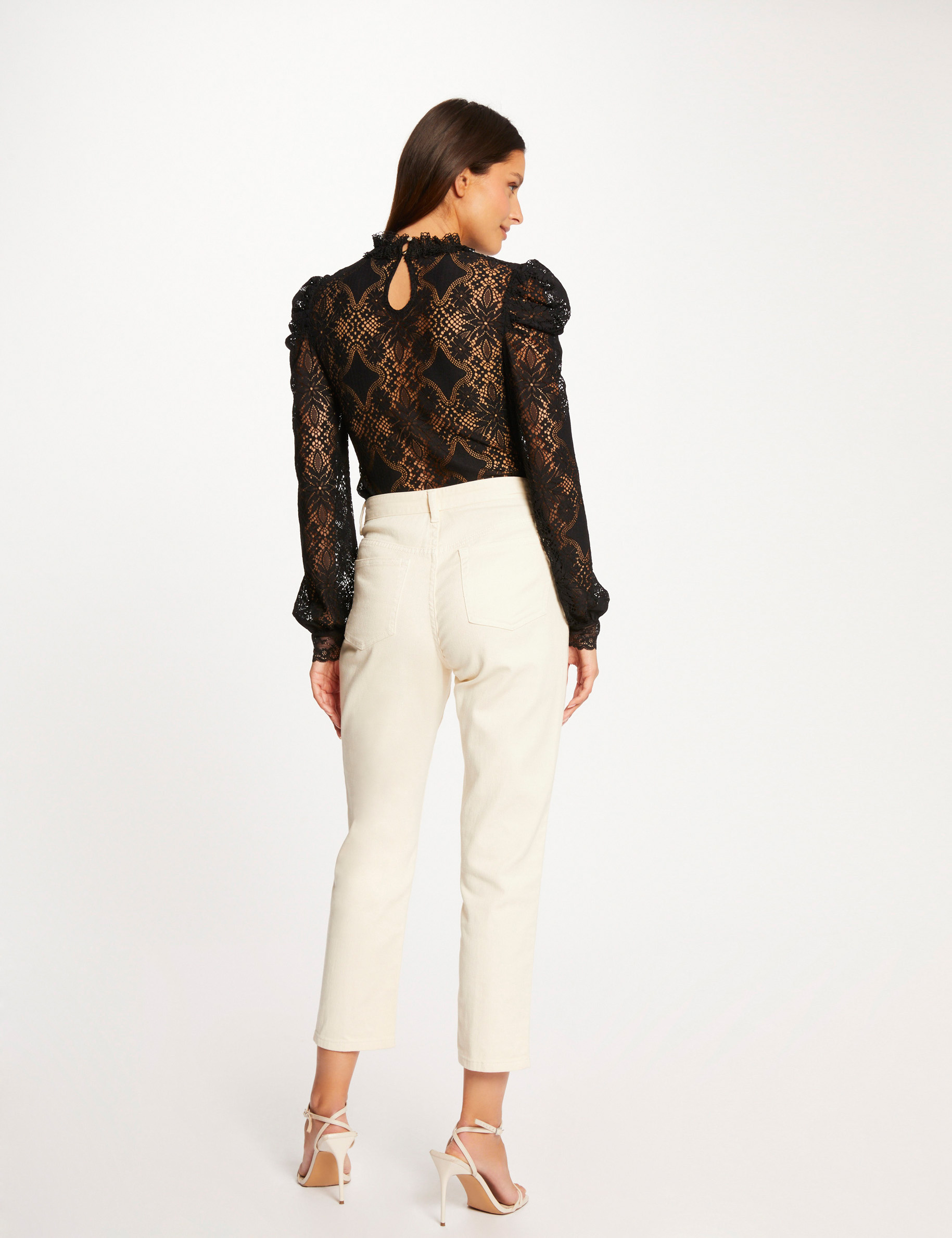 t shirt manches longues en dentelle noir femme T-shirt manches longues en dentelle noir femme