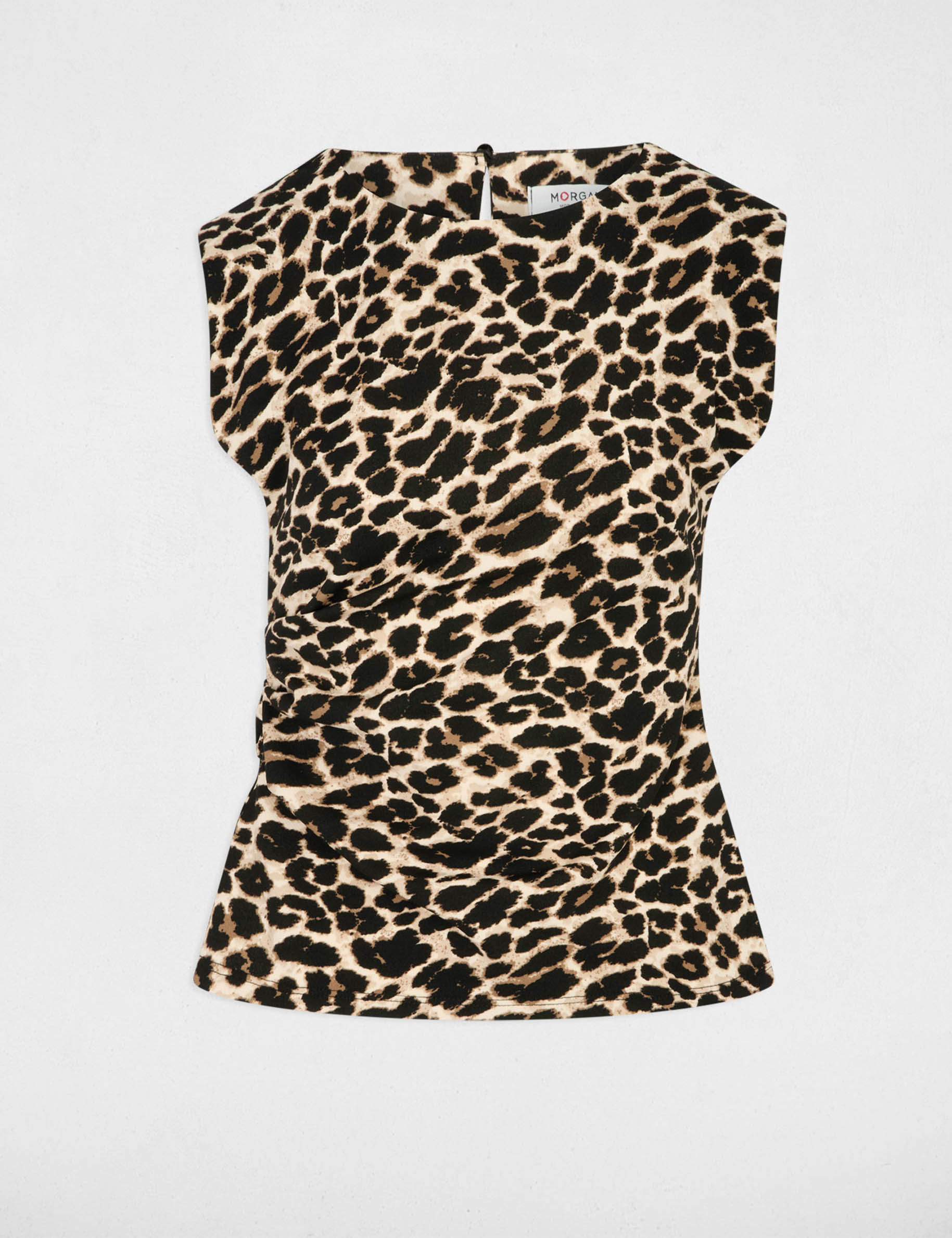 T-shirt cintr&eacute; col bateau multicolore femme