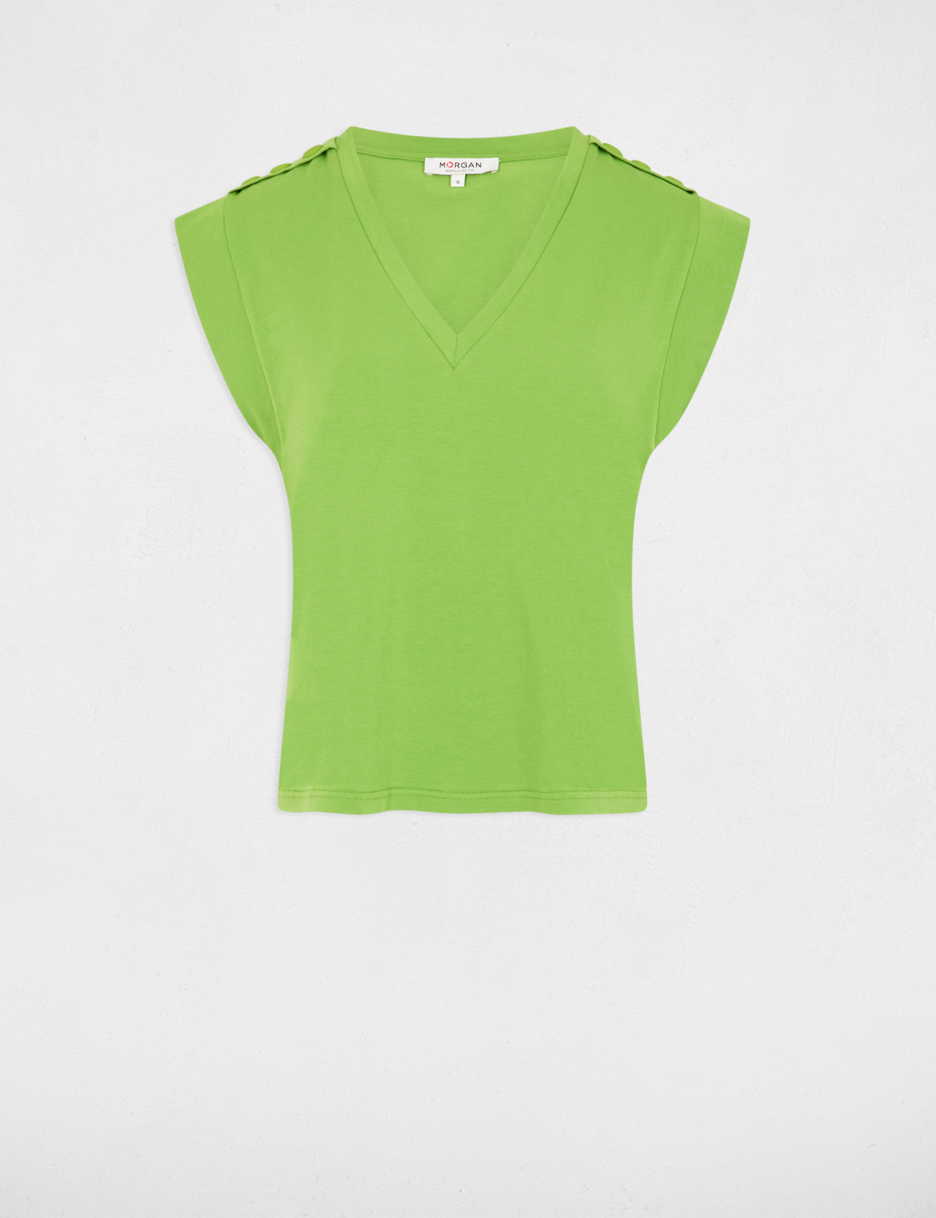 t shirt manches courtes vert anis femme T-shirt manches courtes vert anis femme