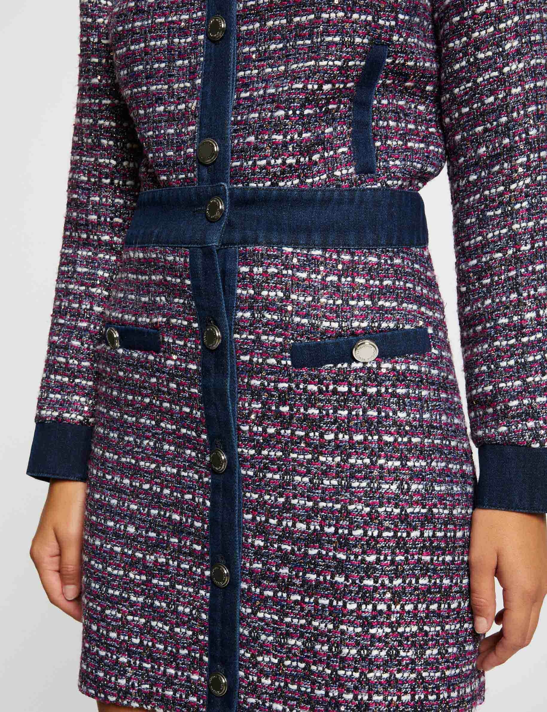 jupe trapeze details en jean multico femme Jupe trapèze détails en jean multico femme