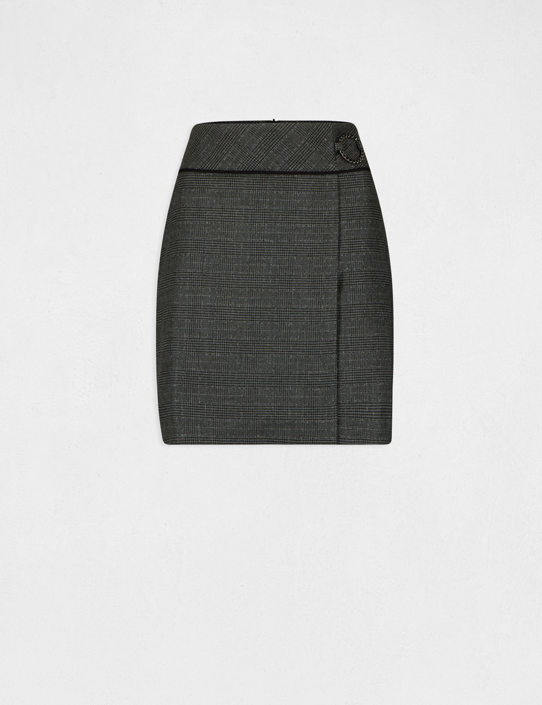 Jupe droite effet portefeuille gris anthracite femme