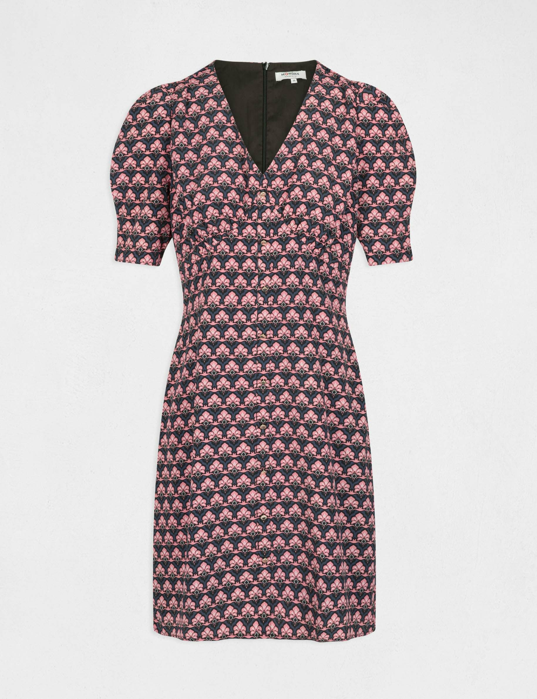 Robe droite imprimé abstrait multico femme Robe droite imprimé abstrait multico femme